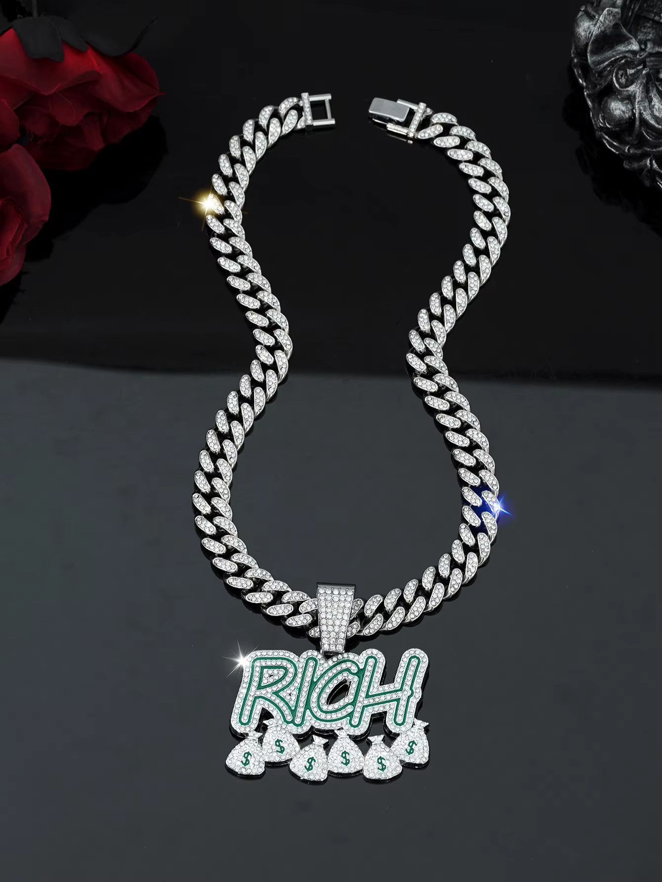 Jewelry Creative Money Bag RICH Pendant Necklace Size ONE SIZE - 5 Thumbnail