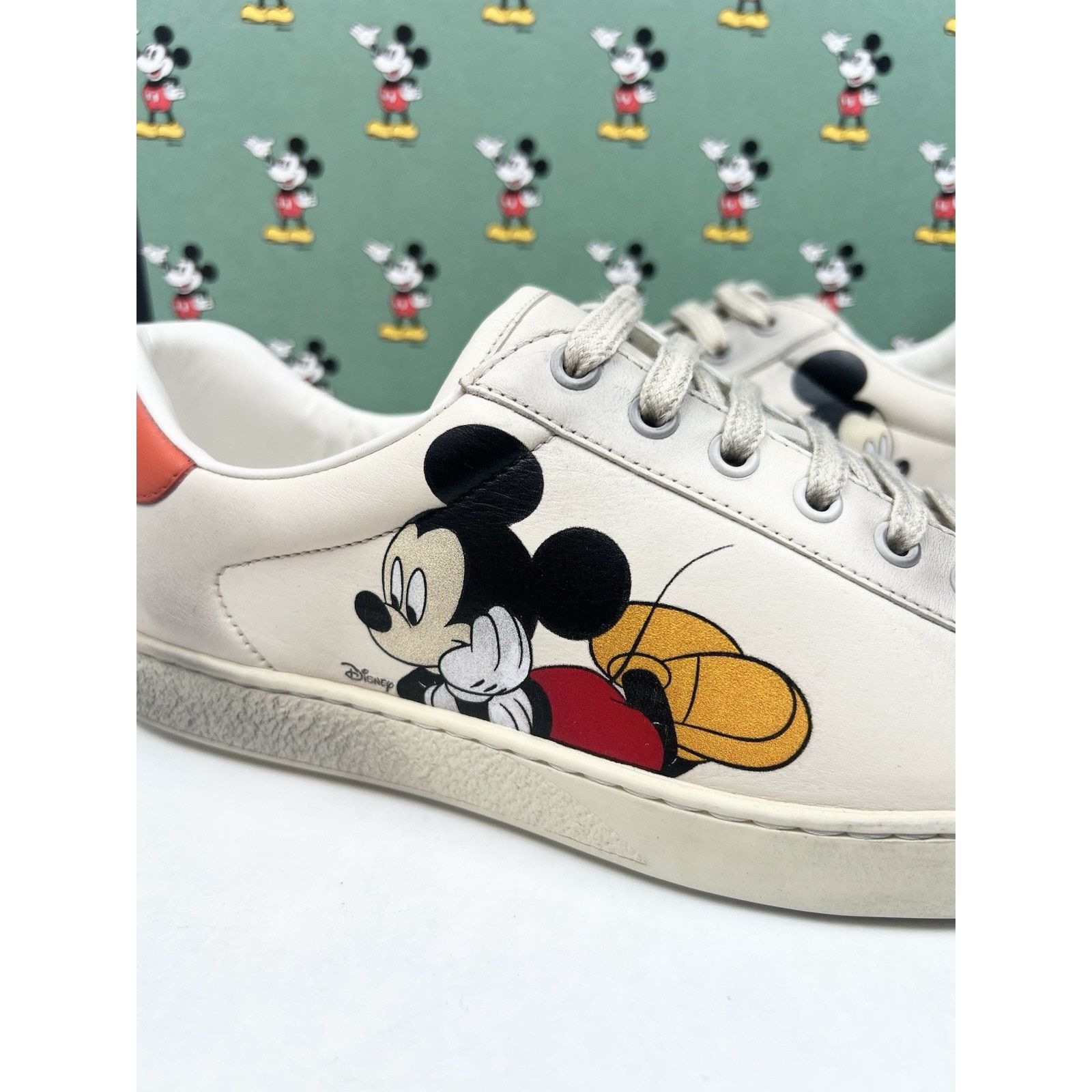 Gucci Size 8US - Gucci Ace x Disney “Mickey” Ivory Leather Size US 8 / EU 41 - 2 Thumbnail