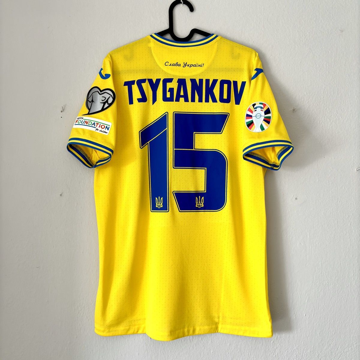Joma 2023 2024 GAME ISSUE Ukraine Tsygankov Soccer Jersey Shirt Size US M / EU 48-50 / 2 - 10 Thumbnail