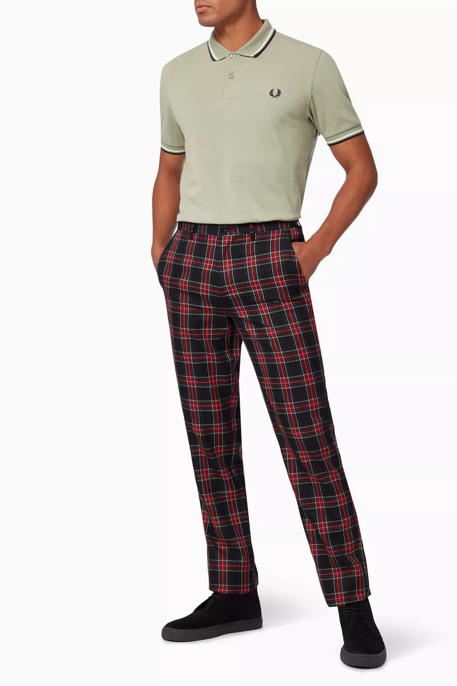 Fred Perry Fred Perry Men’s Tartan Wool Blend Trousers 38R Size US 38 / EU 54 - 1 Thumbnail