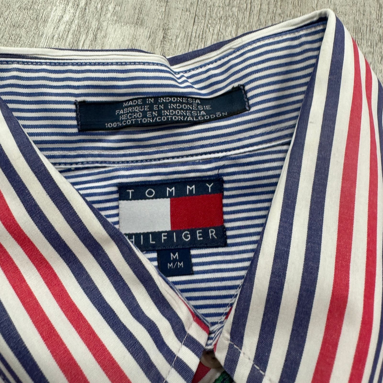 Tommy Hilfiger Vintage Tommy Hilfiger Button Shirt Medium Red Blue Striped Size US M / EU 48-50 / 2 - 4 Thumbnail