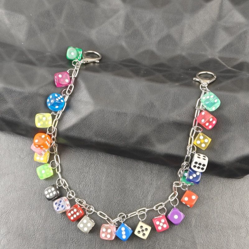 Japanese Brand Colourful Dice Pants Chain Size ONE SIZE - 5 Thumbnail