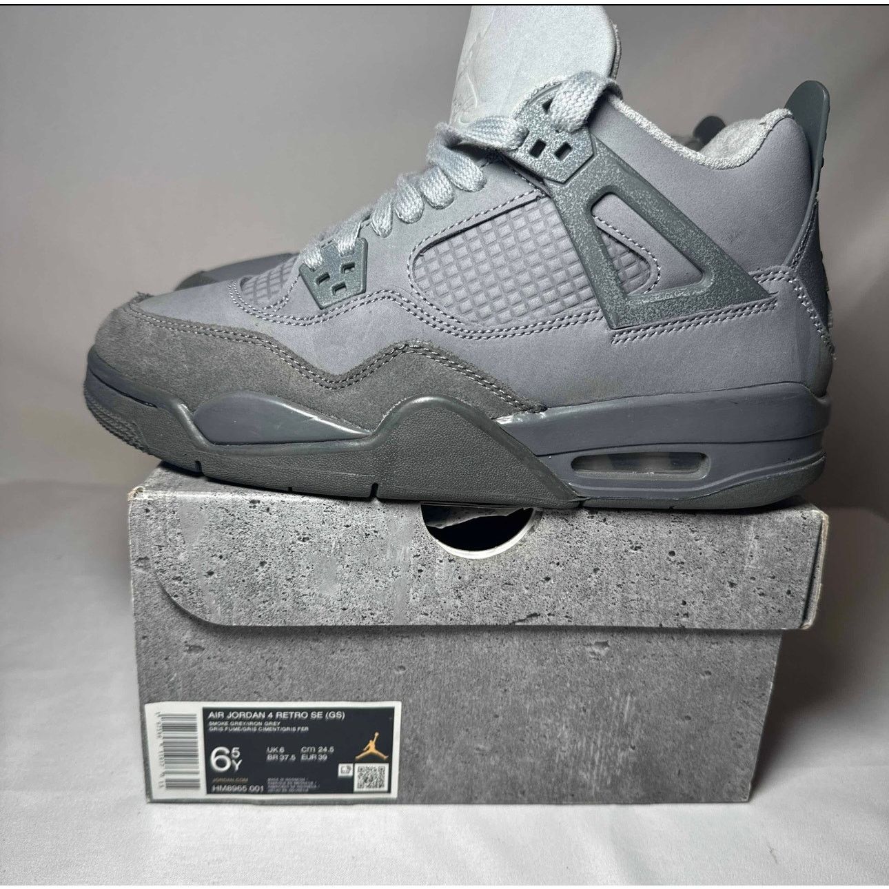 Jordan Brand × Nike Size 6.5 - Air Jordan 4 Retro SE GS Wet Cement Men's Shoes Size US 6.5 / EU 39-40 - 8 Thumbnail