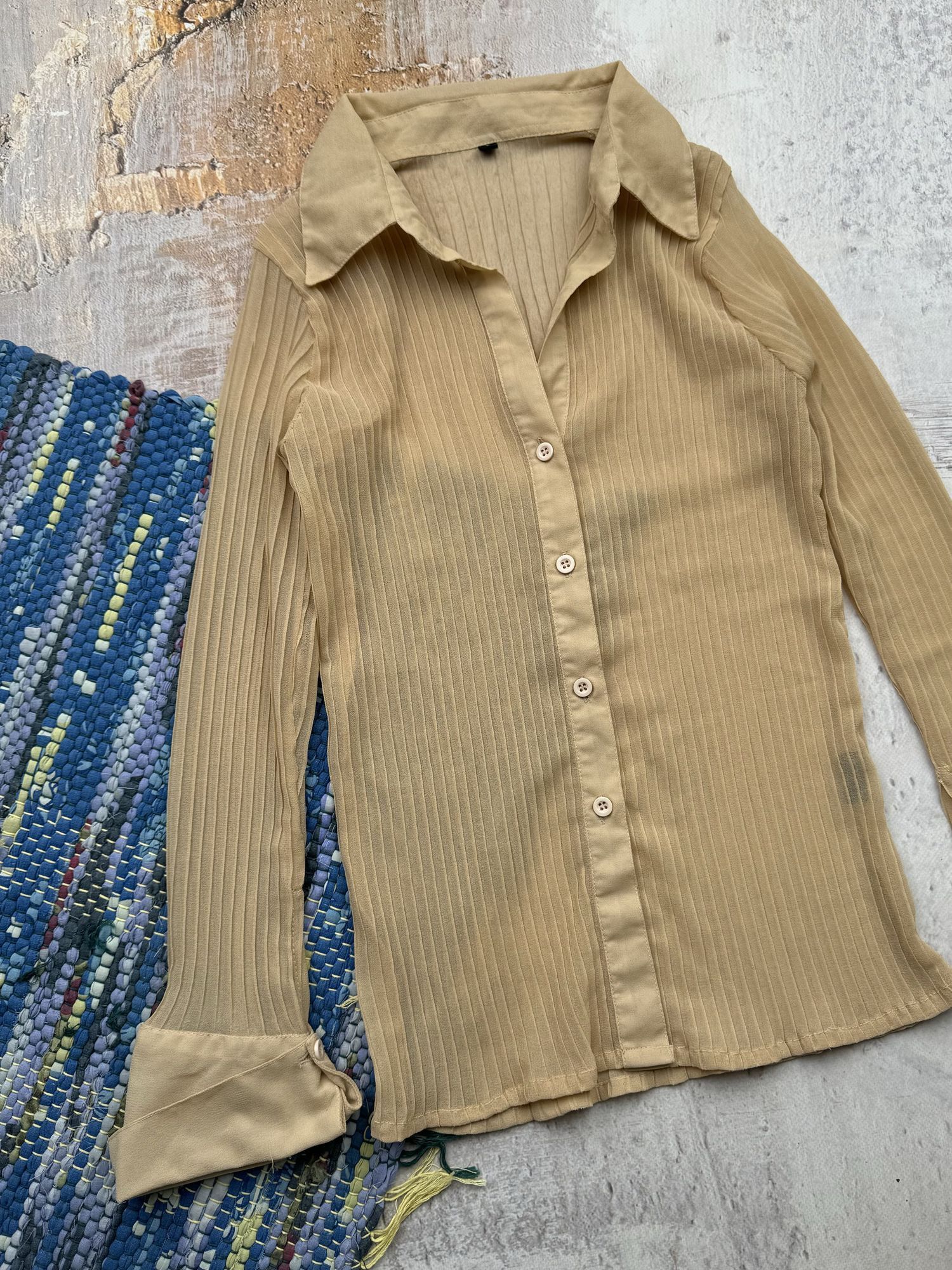 Vintage Vintage Mesh Pleated Blouse A443(544) Size S / US 4 / IT 40 - 2 Thumbnail