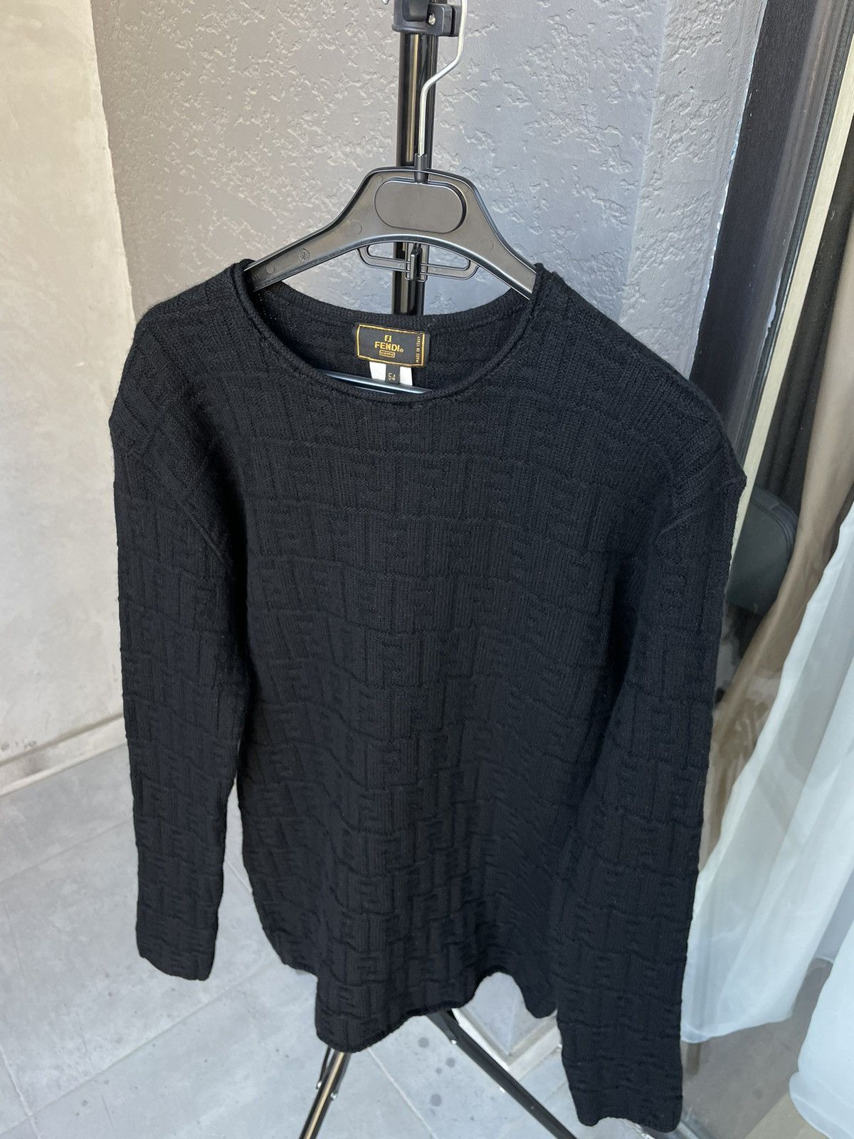 Fendi × Vintage VINTAGE FENDI MONOGRAM 100% WOOL SWEATER Size US L / EU 52-54 / 3 - 5 Thumbnail