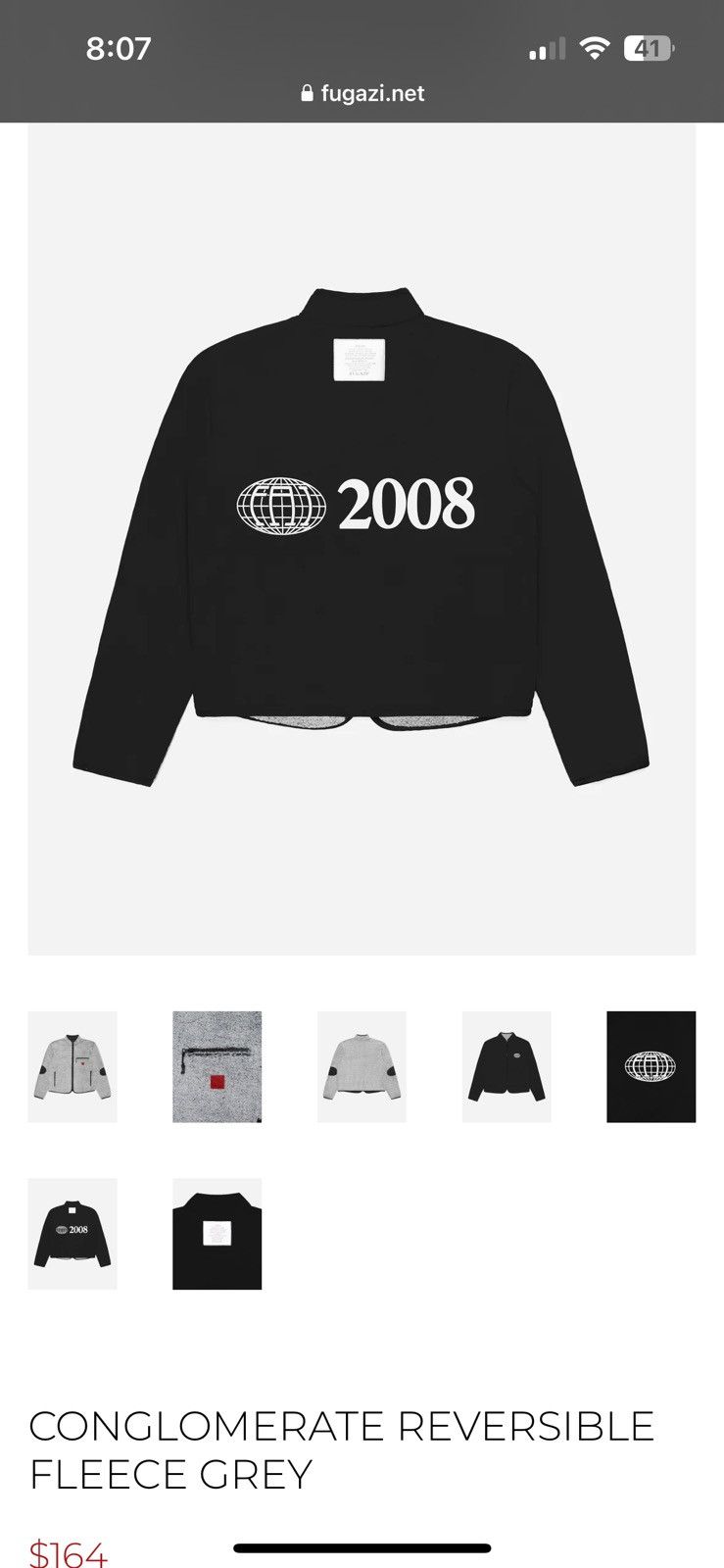 Fugazi 🔥FUGAZI🔥Conglomerate Reversible Fleece Grey Size US M / EU 48-50 / 2 - 9 Thumbnail