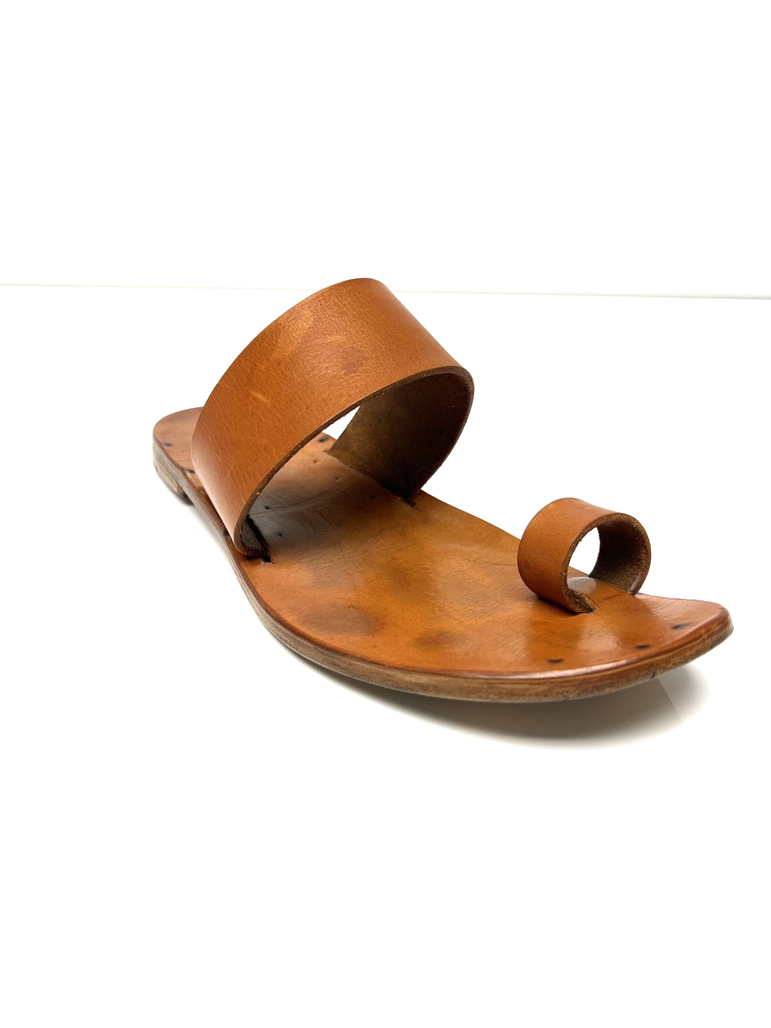 DIMISSIANOS & MILLER NATURAL LEATHER SLIDE / SANDALS