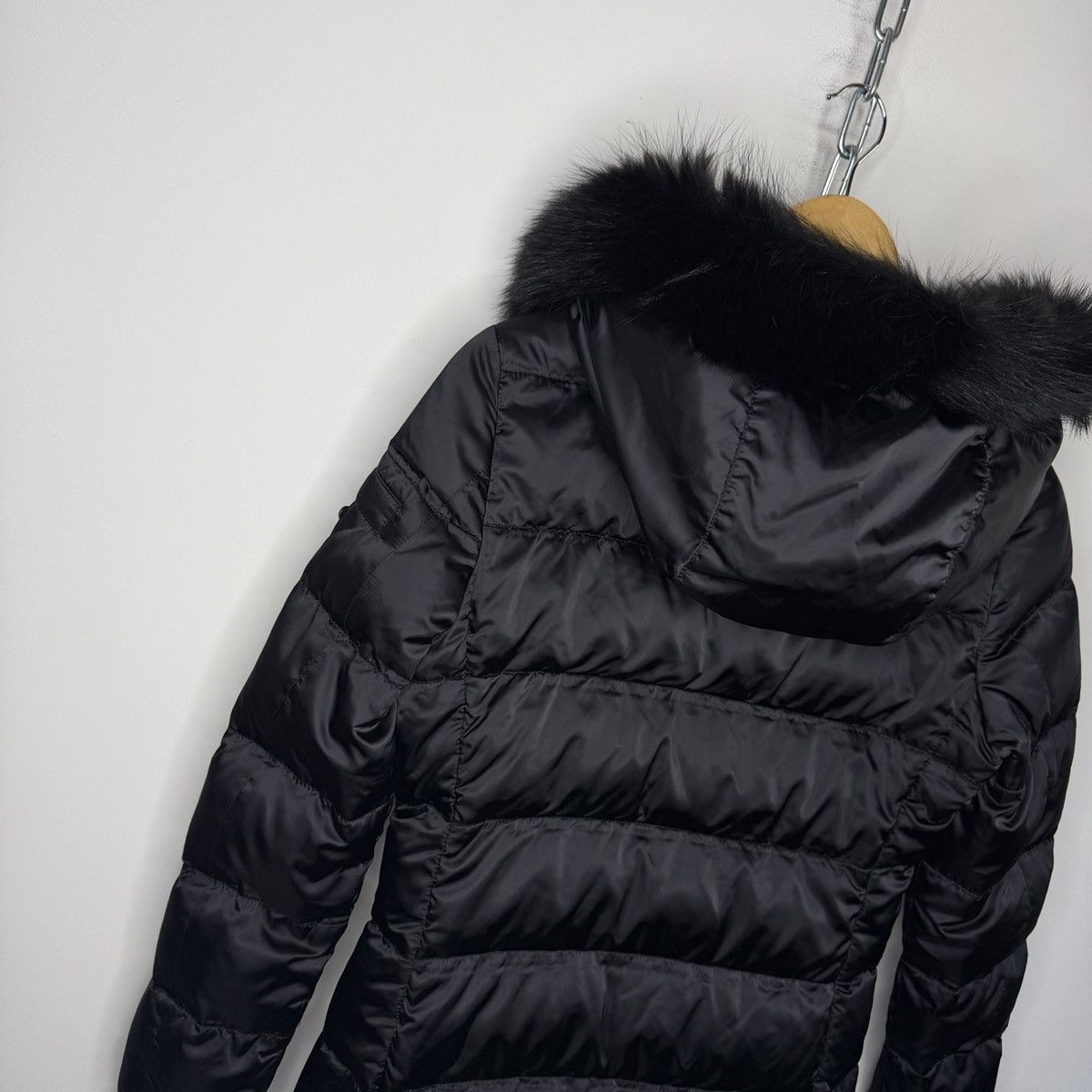Prada Goose Down Black Fox Fur Puffer Coat Jacket 38 Milan Size XS / US 0-2 / IT 36-38 - 9 Thumbnail