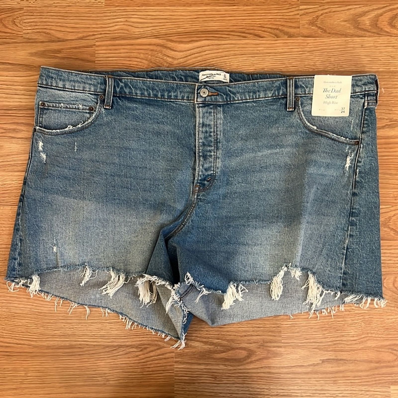 Abercrombie & Fitch Abercrombie & Fitch The Dad Shorts High Rise 5” Jean Shorts Size 37" - 3 Thumbnail
