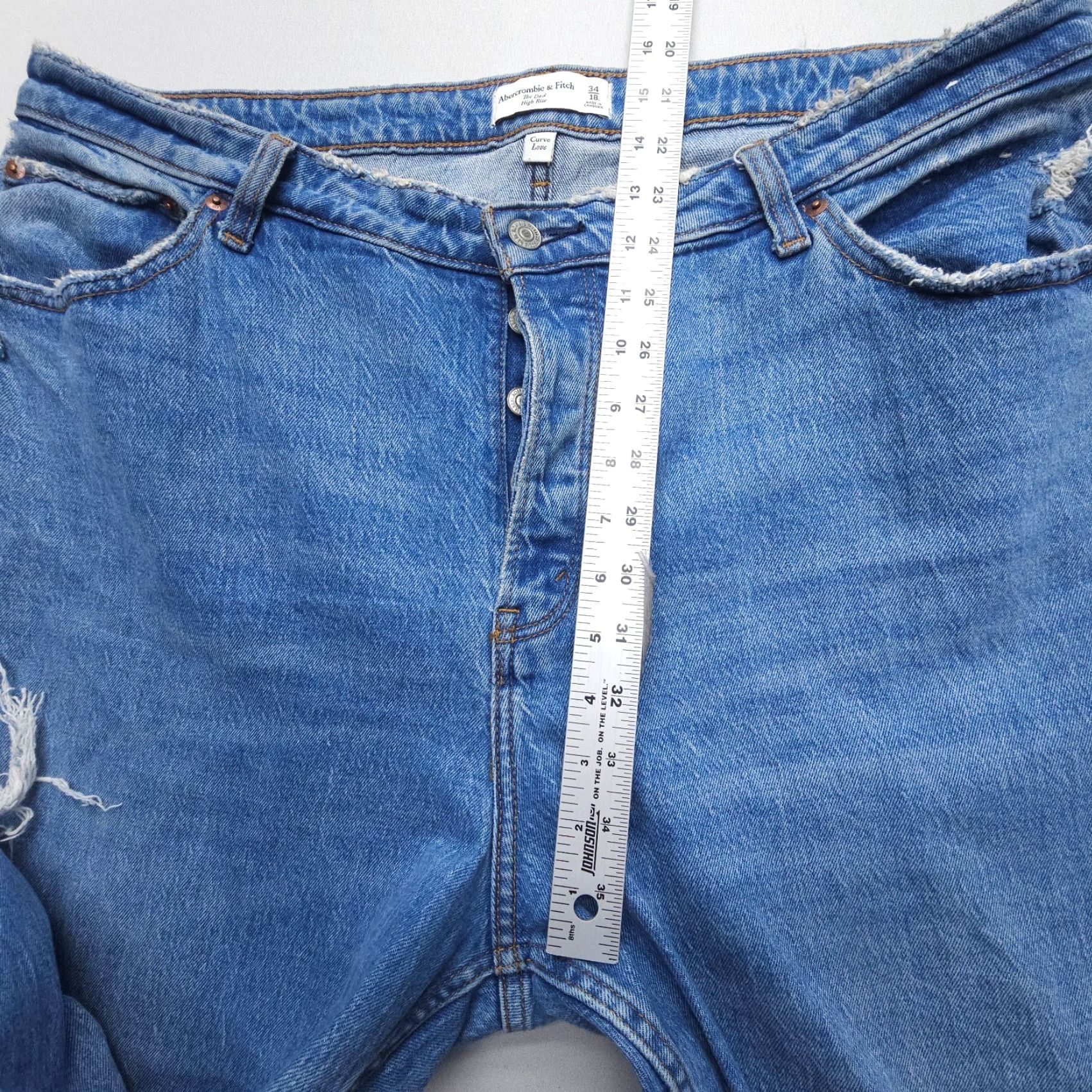 Abercrombie & Fitch VINTAGE Abercrombie & Fitch The Dad High Rise Jeans Size 34 / 18 Long Distressed Denim Size 40" / US 18 - 6 Thumbnail