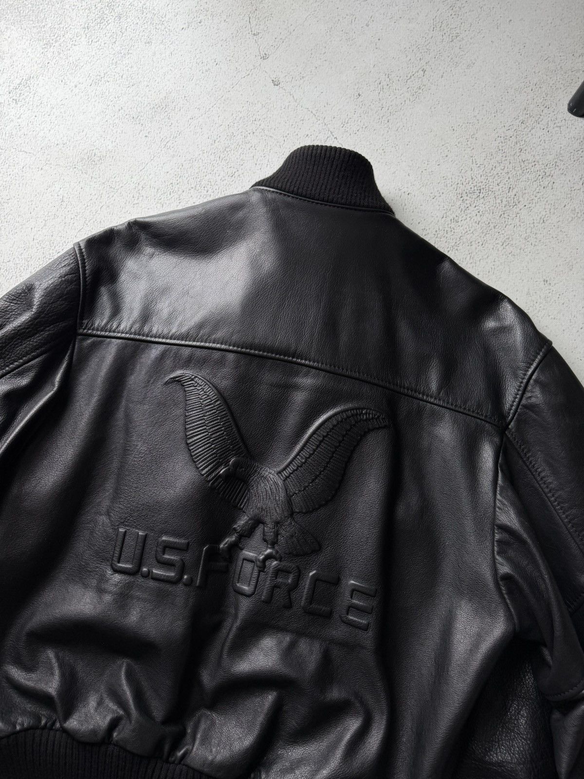 Leather U.S. Force Air Flying MA1 Aviator Leather Army Jacket Bomber Size US L / EU 52-54 / 3 - 13 Thumbnail
