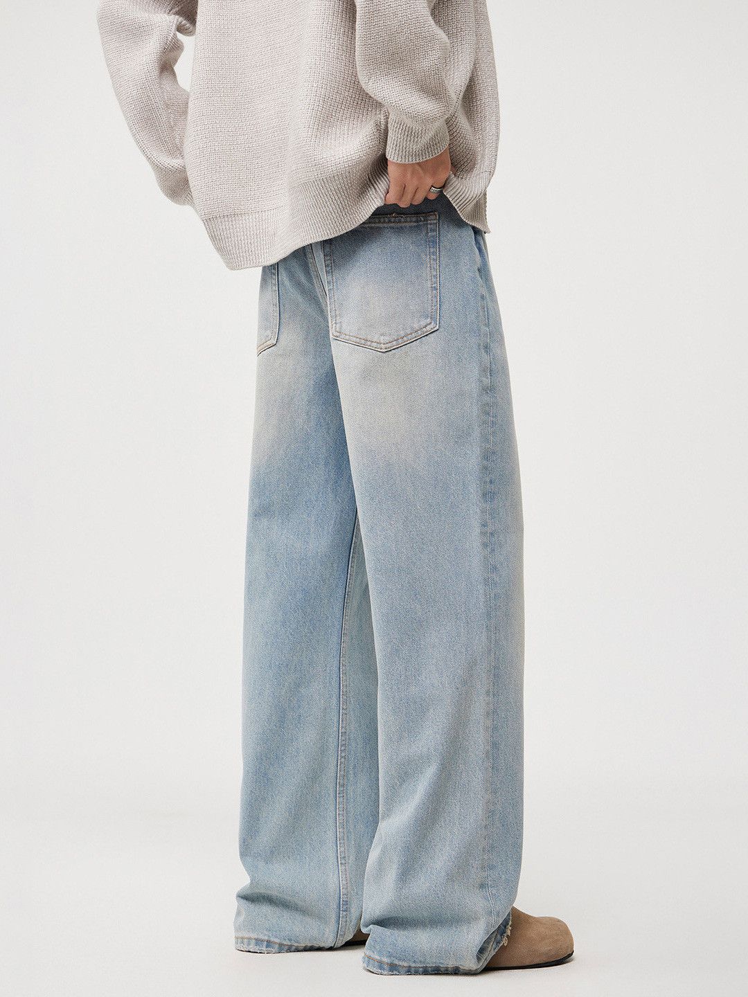 Japanese Brand Men's Light Blue Washed Denim Jeans Size US 32 / EU 48 - 4 Thumbnail