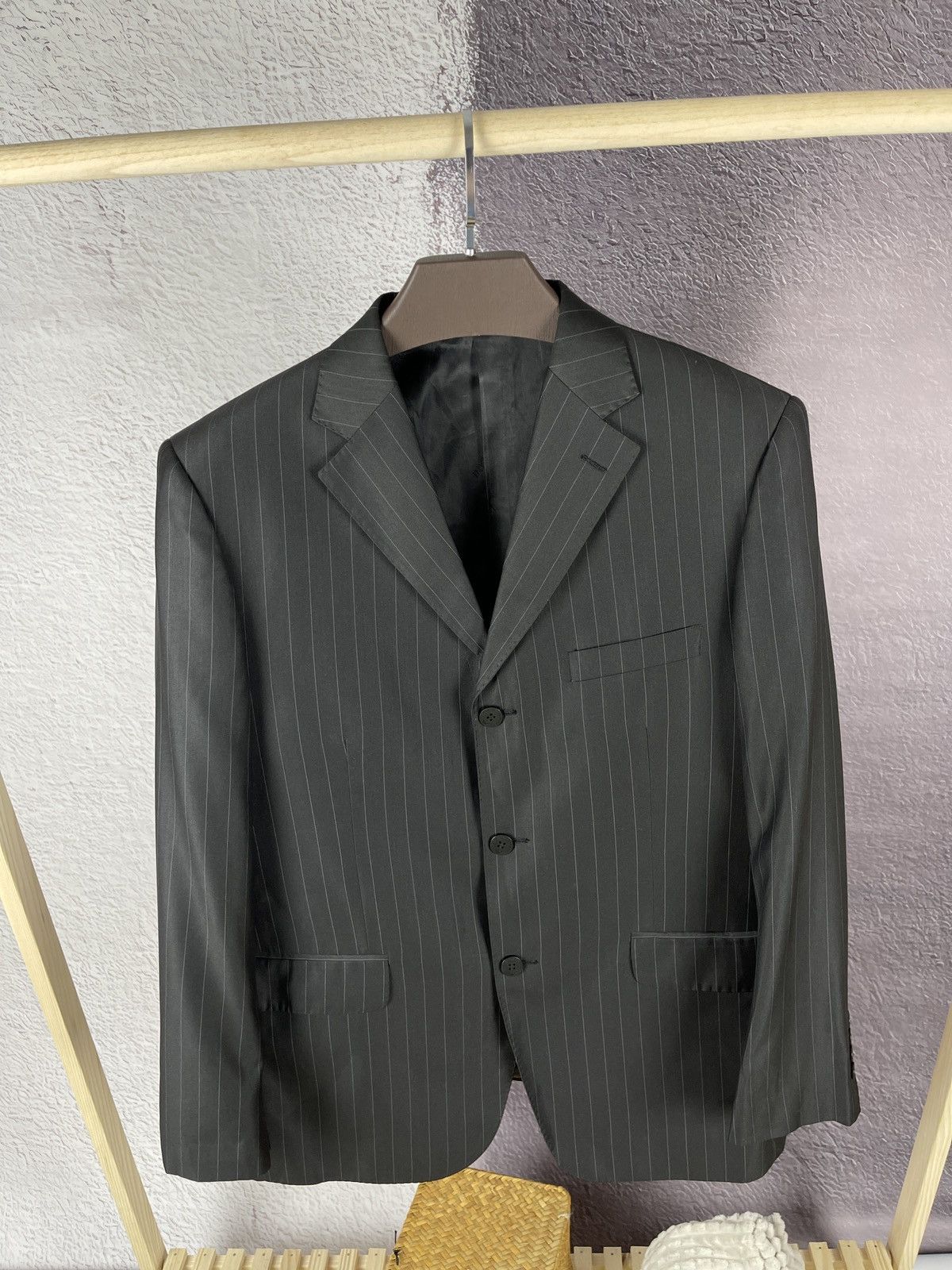 Giorgio Armani Giorgio Armani Le Collezioni vintage wool striped blazer Size 44R - 2 Thumbnail