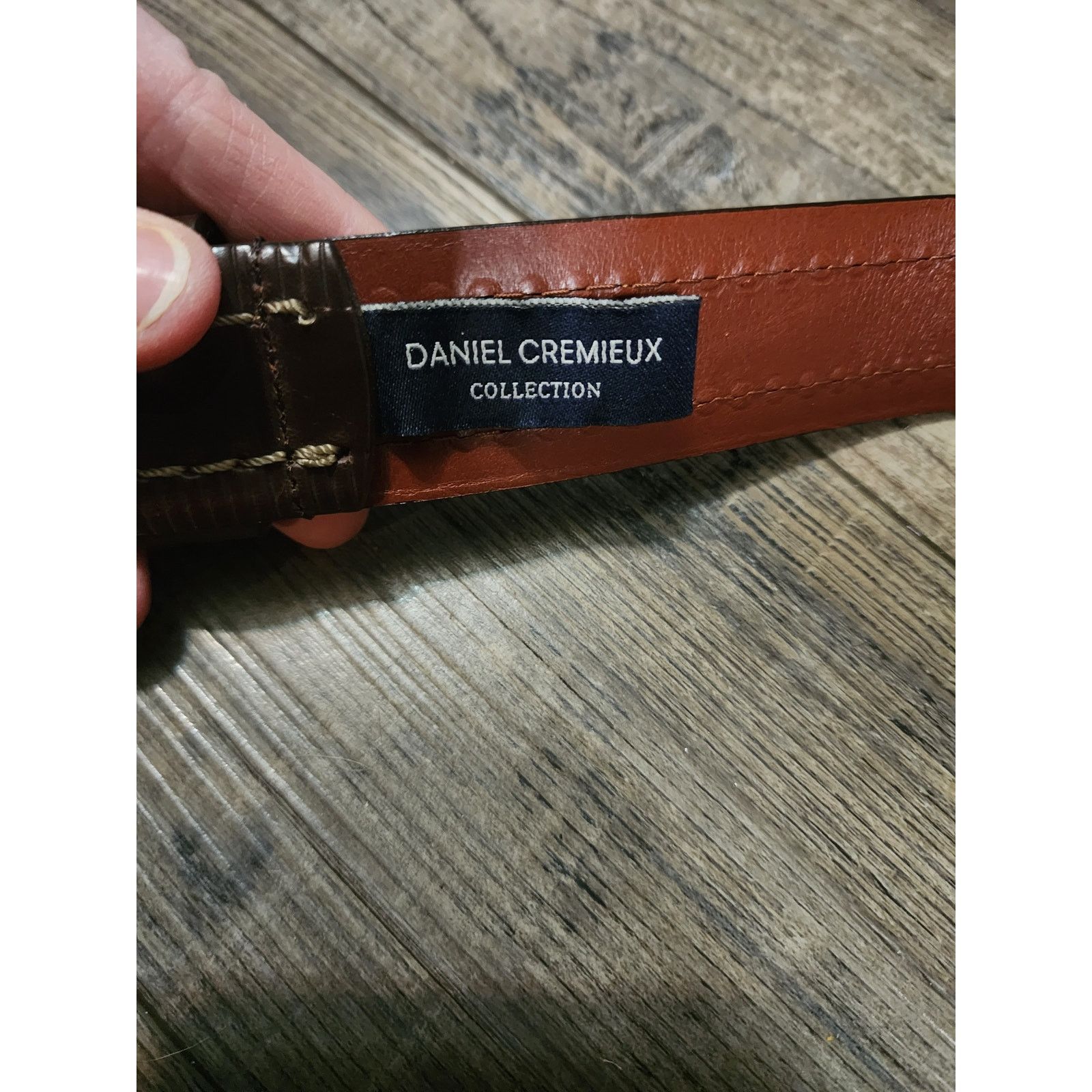 Daniel Cremieux Daniel Cremieux Brown stitching belt Italian Leather Sz38 G Size 38 - 5 Thumbnail