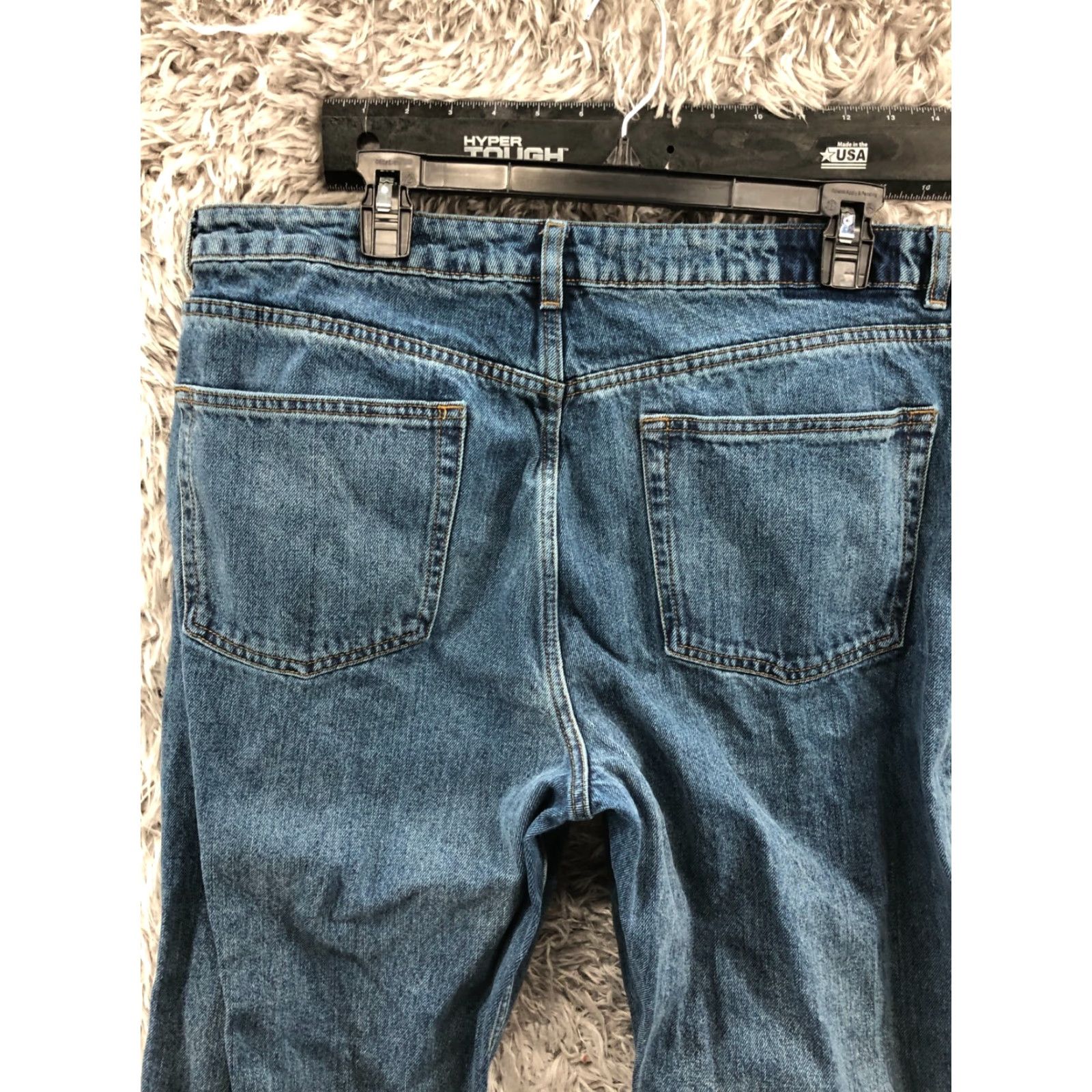 Asos ASOS Denim Jeans Size 18 Womens Medium Wash Blue Jeans Regular fit 5-Pocket Button Zipper Belt Loops High Rise Mens Womens Girls Size 40" / US 18 - 7 Thumbnail