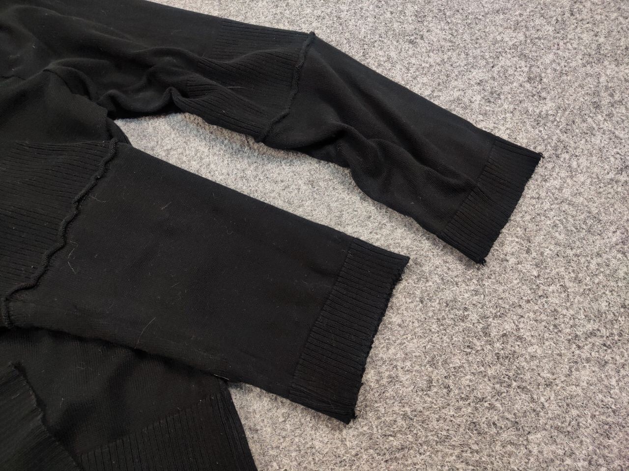 Japanese Brand Studio B3 Design Avant Garde Black Asymmetric Light Sweater Size L / US 10 / IT 46 - 13 Thumbnail