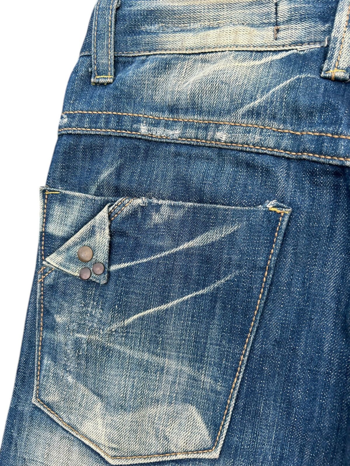 Kapital Vintage Blue Starnik Punk Bondage Faded Denim Jeans Size US 32 / EU 48 - 13 Thumbnail
