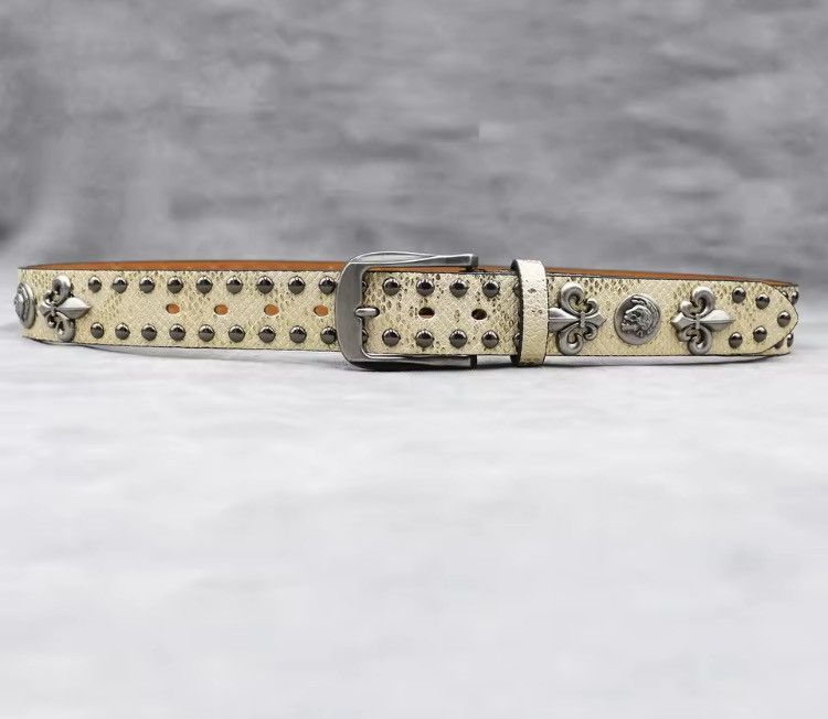 Japanese Brand Y2k PU Leather Rivet Punk Skull Rock Belt 105 Size ONE SIZE - 4 Thumbnail