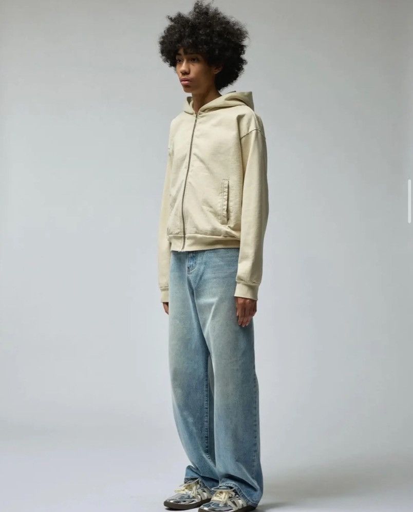 image of Basketcase Gallery Basketcase Bone-Dyed Hench Zip Up in Light Bone, Men's (Size Medium)