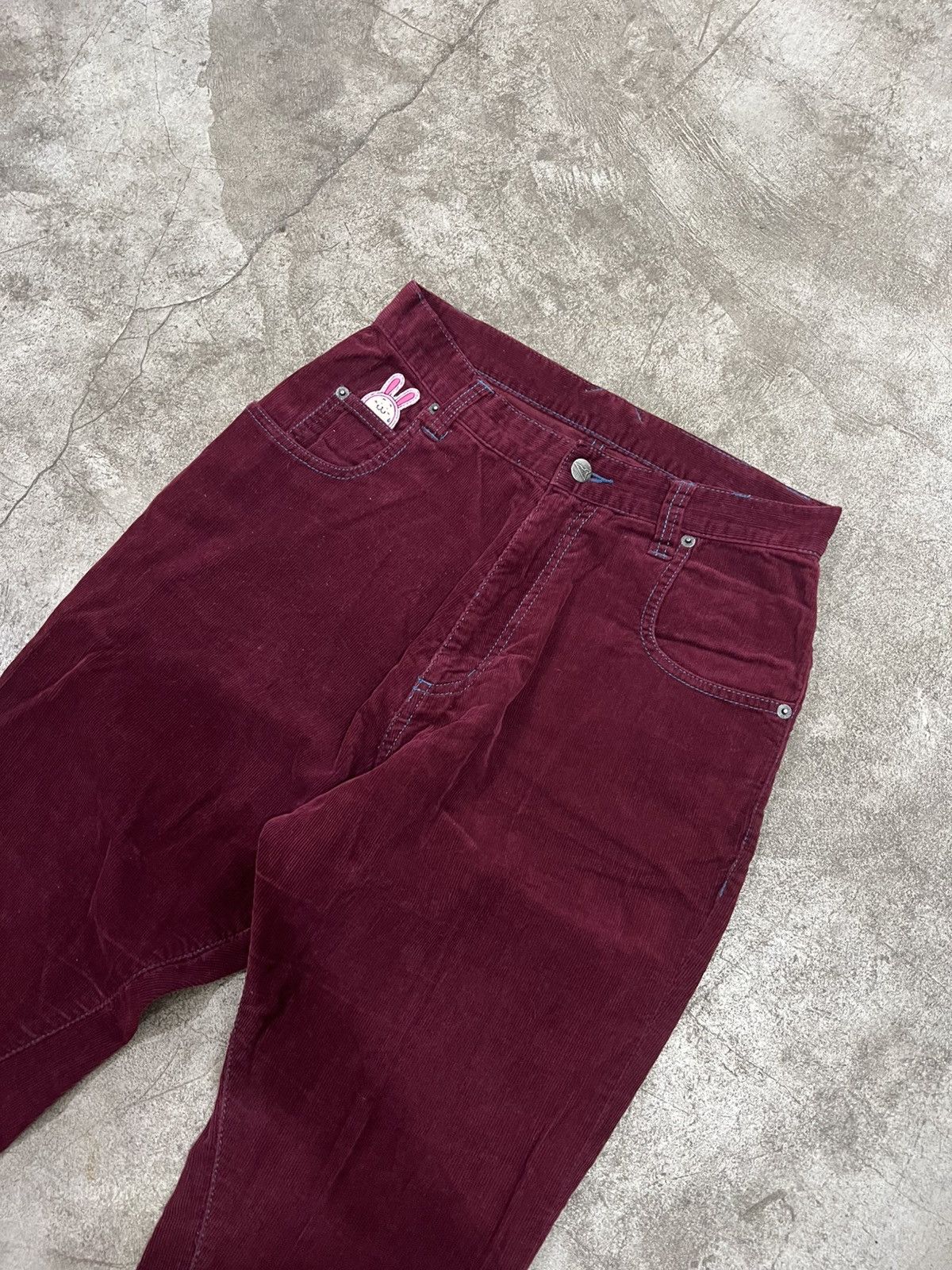 20471120 20471120 Hyoma ‘Blue Line’ Maroon Corduroy Trousers Pants Size US 29 - 2 Thumbnail