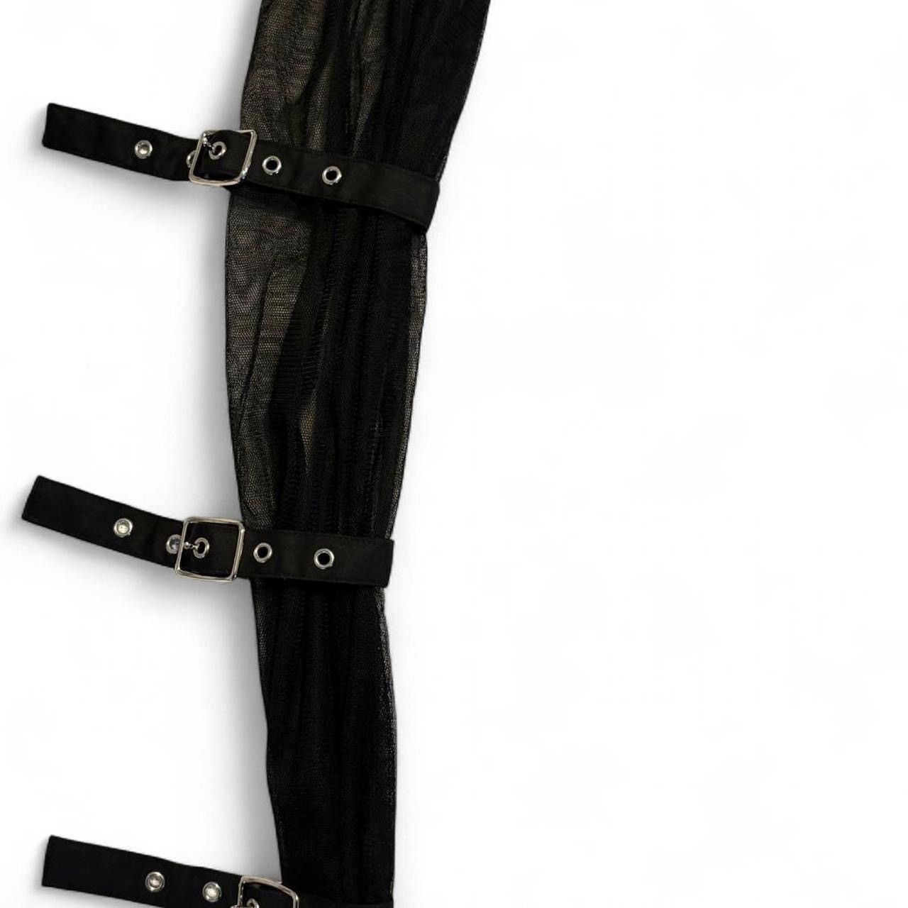 Current Mood Current Mood black crop top w/ sheer long sleeves & straps Size XXS / US 00 / IT 34 - 3 Thumbnail