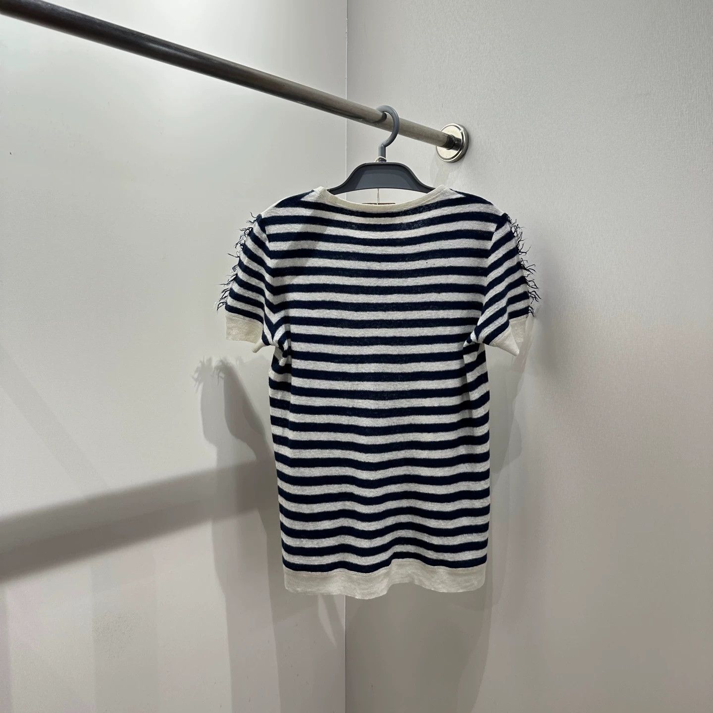 Christian Dior Monsieur Dior mar415 striped star logo raw hem linen short sleeve Size S / US 4 / IT 40 - 2 Thumbnail