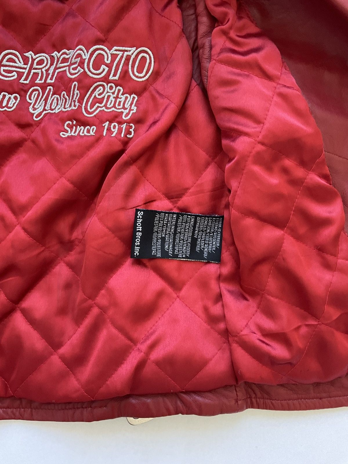 Schott Vintage Schott Perfecto Red Leather Biker jacket Size XS / US 0-2 / IT 36-38 - 6 Thumbnail