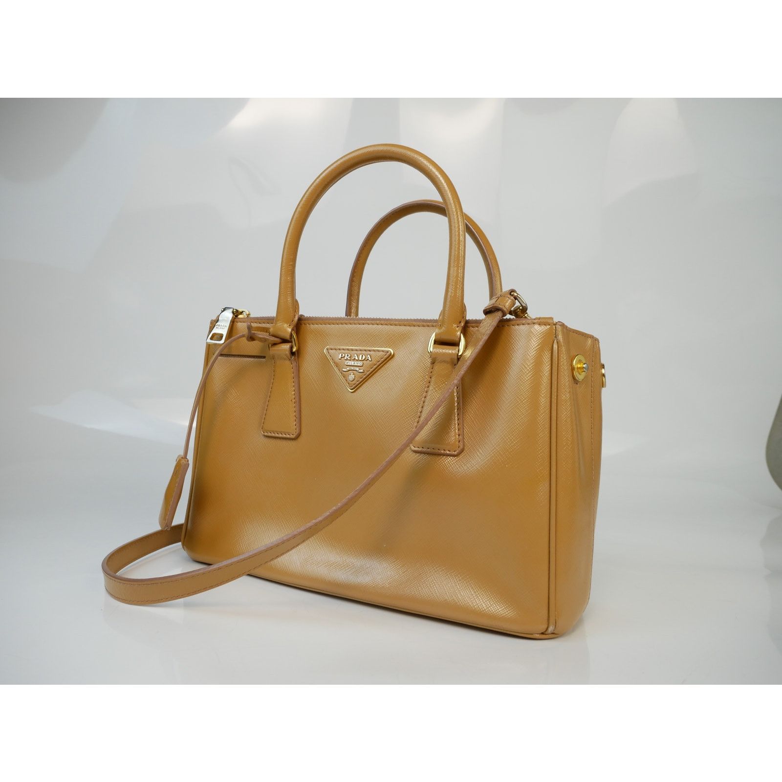 Prada Prada Caramel Saffiano Lux Leather Small Galleria Tote Size ONE SIZE - 3 Thumbnail