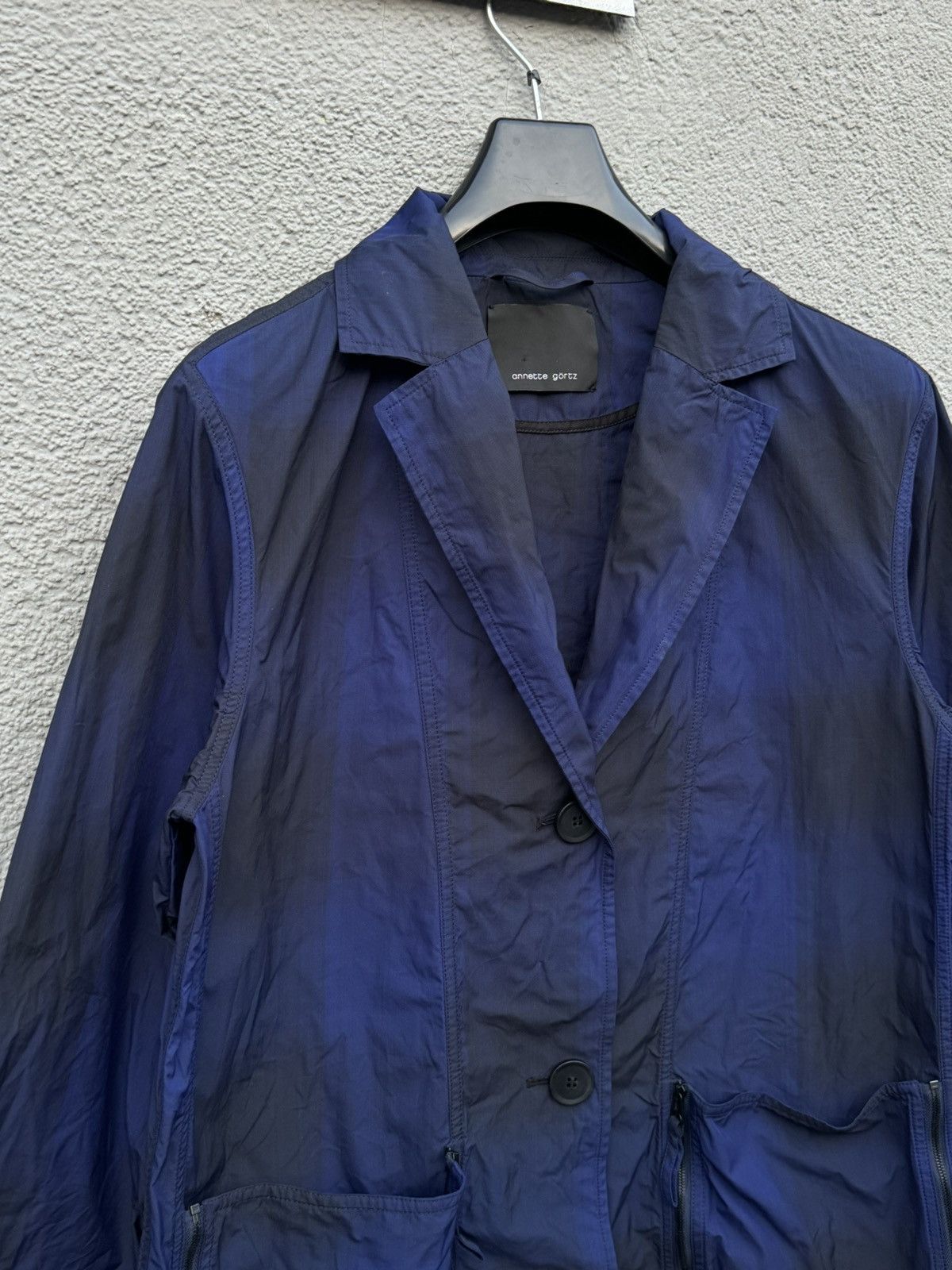Annette Gortz × Japanese Brand ANNETTE GÖRTZ MARIT COAT Navy/Black Chek Size M/S Size S / US 4 / IT 40 - 2 Thumbnail