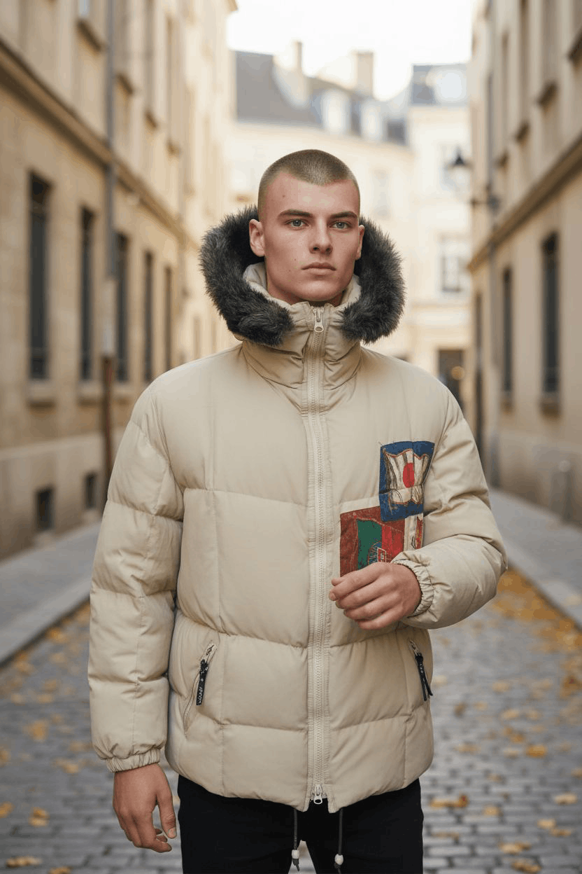 Japanese Brand Nicole Club For Men Winter Fur Hoodie Bomber Jacket FR013 Size US L / EU 52-54 / 3 - 23 Thumbnail