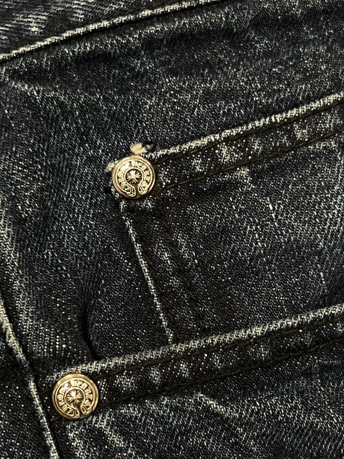Chrome Hearts Fleur Knee Black Cross Patch Denim Jeans Size US 36 / EU 52 - 15 Thumbnail