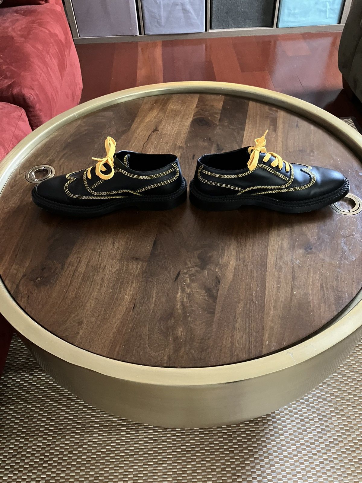 Burberry Burberry Bertram Black Leather Yellow Stitching Oxfords Size US 9 / IT 39 - 3 Thumbnail