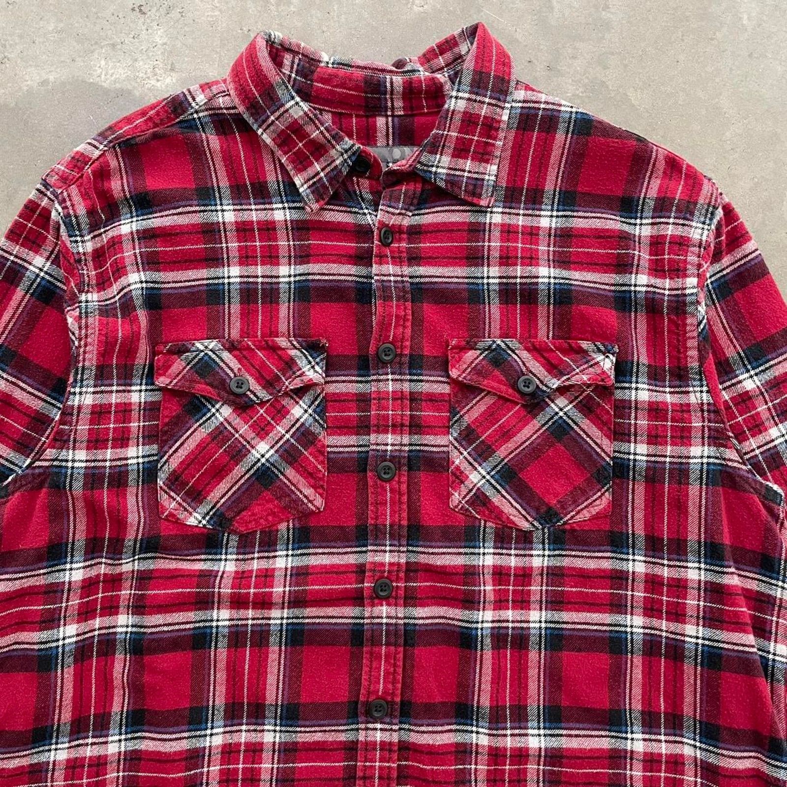 Old Navy Old Navy Red Plaid Flannel Shirt Size US XL / EU 56 / 4 - 2 Thumbnail