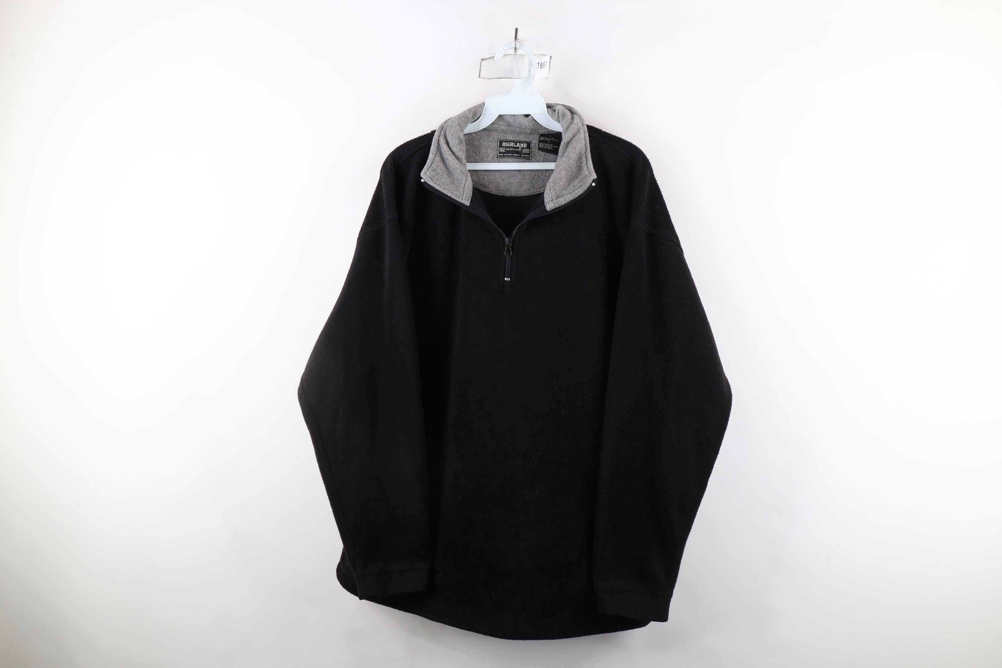 Vintage Vintage 90s Streetwear Fleece Pullover Sweater Black Size US L / EU 52-54 / 3 - 1 Thumbnail