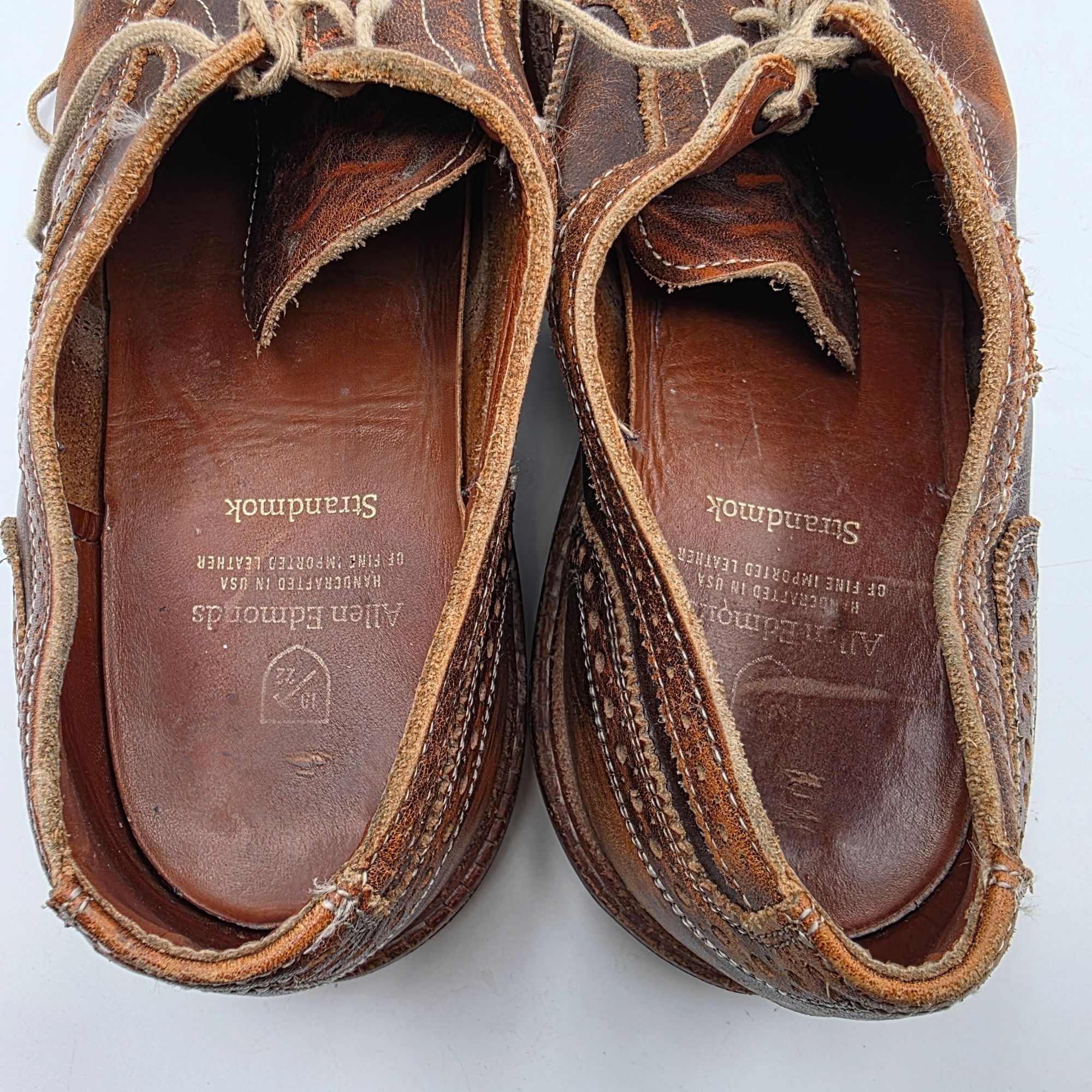 Allen Edmonds Allen Edmonds Strandmok Mens 11.5 Brown Cap Toe Oxford Dress Size US 11.5 / EU 44-45 - 10 Thumbnail