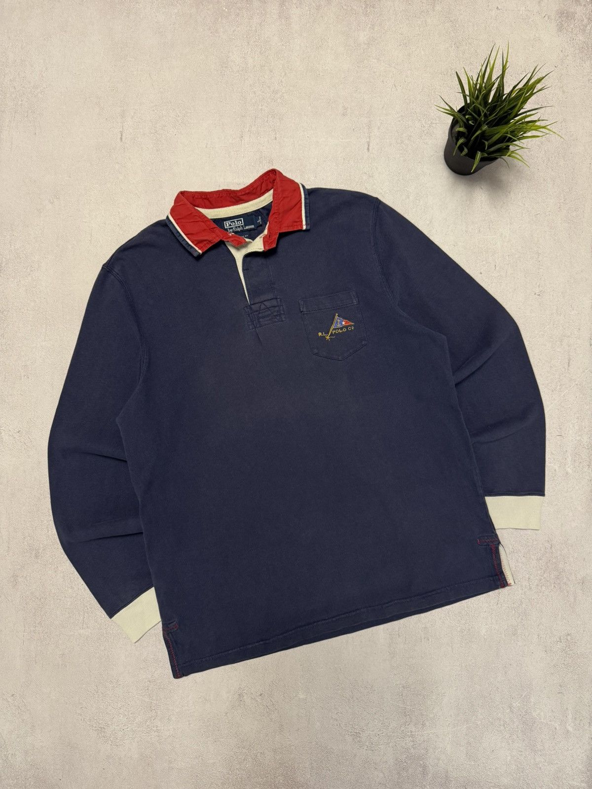Polo Ralph Lauren × Vintage Vintage Polo Ralph Lauren Rugby Big Logo Baggy Sweatshirt Size US L / EU 52-54 / 3 - 1 Thumbnail