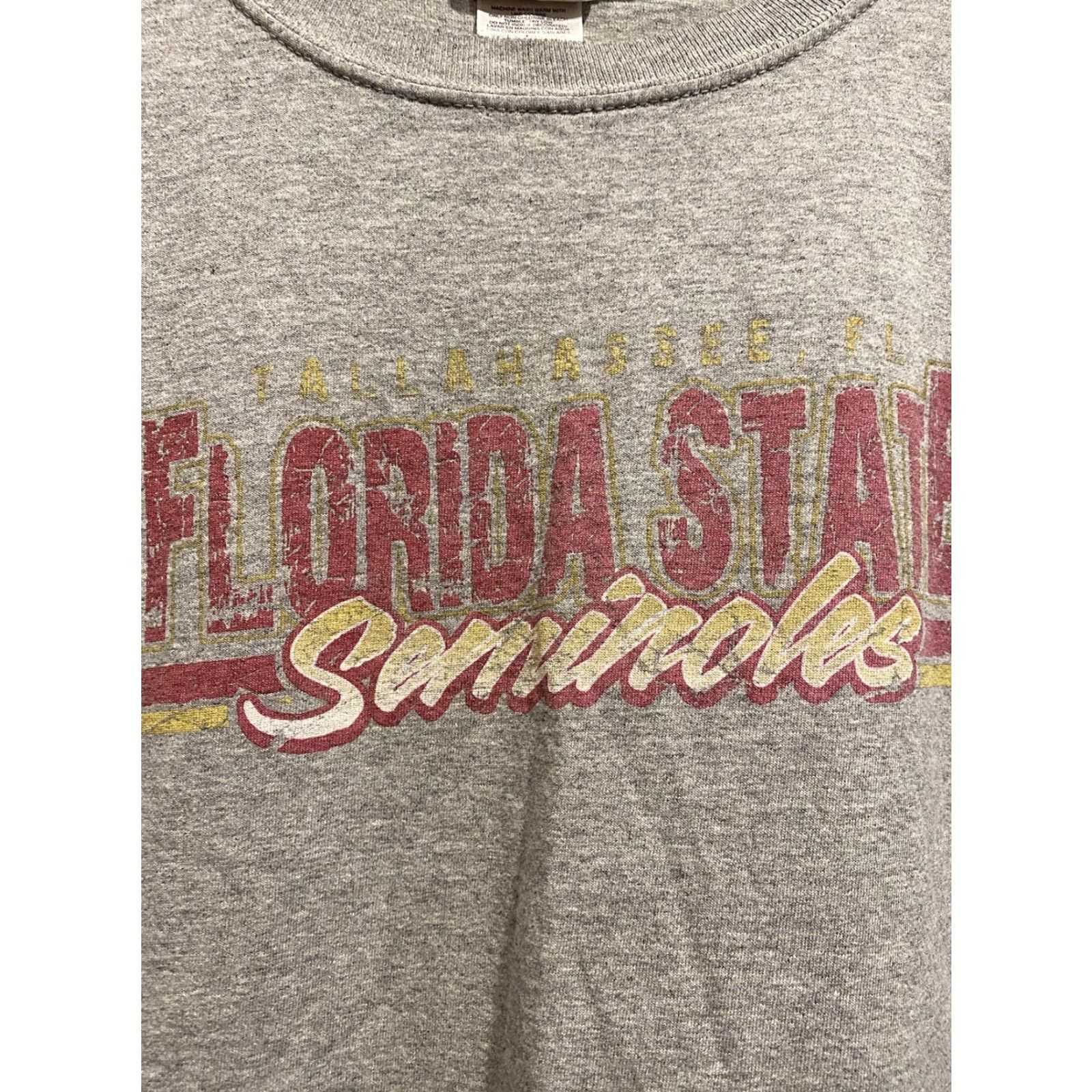 Vintage VINTAGE Mens XL Long Sleeve Florida Seminoles State Gray Shirt Viatran Crew Neck Size US XL / EU 56 / 4 - 2 Thumbnail