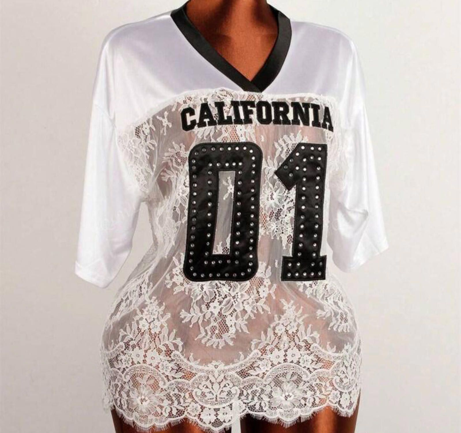 Other Authentic or California Edge Numbered Lace Sporty Jersey Top Size ONE SIZE - 2 Thumbnail
