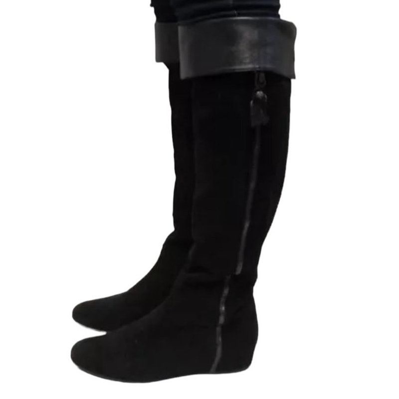 Stuart Weitzman Stuart Weitzman Over the Knee Black Leather Suede Boots 7.5 Size US 7.5 / IT 37.5 - 8 Thumbnail