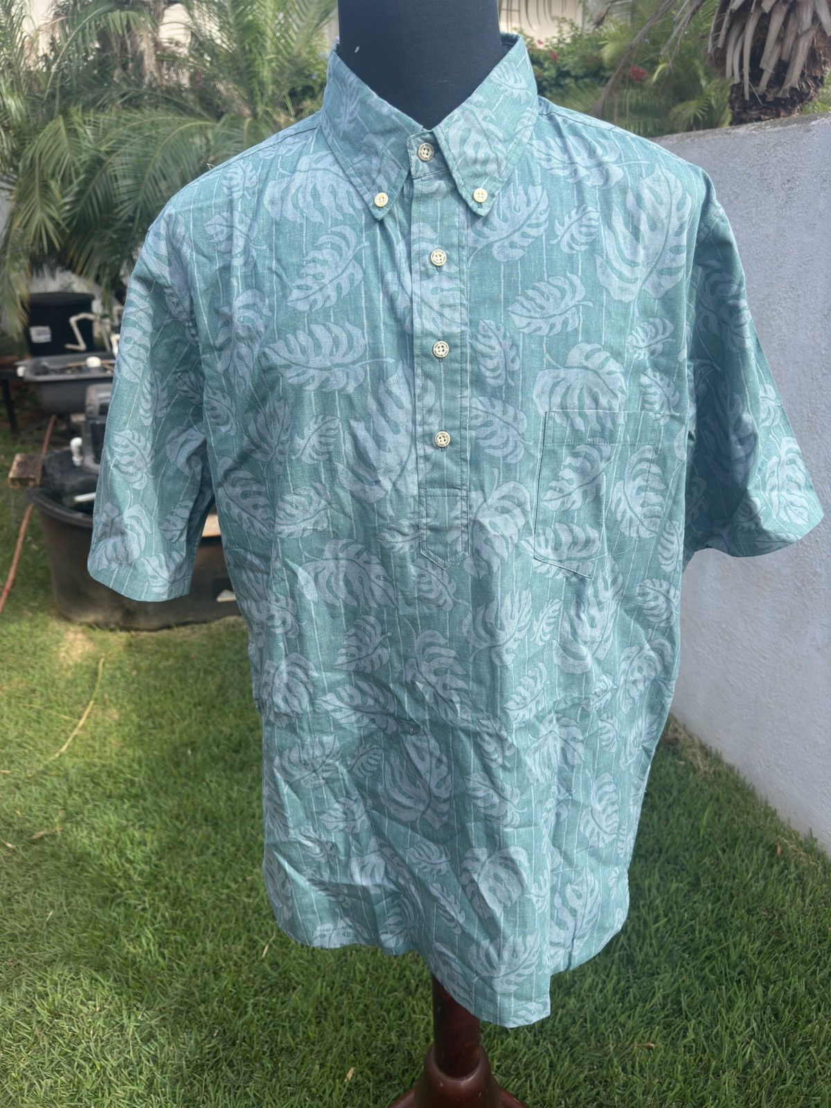 Reyn Spooner New Reyn Spooner Hawaiian Print Green 3/4 Button Men's XL Size US XL / EU 56 / 4 - 1 Thumbnail