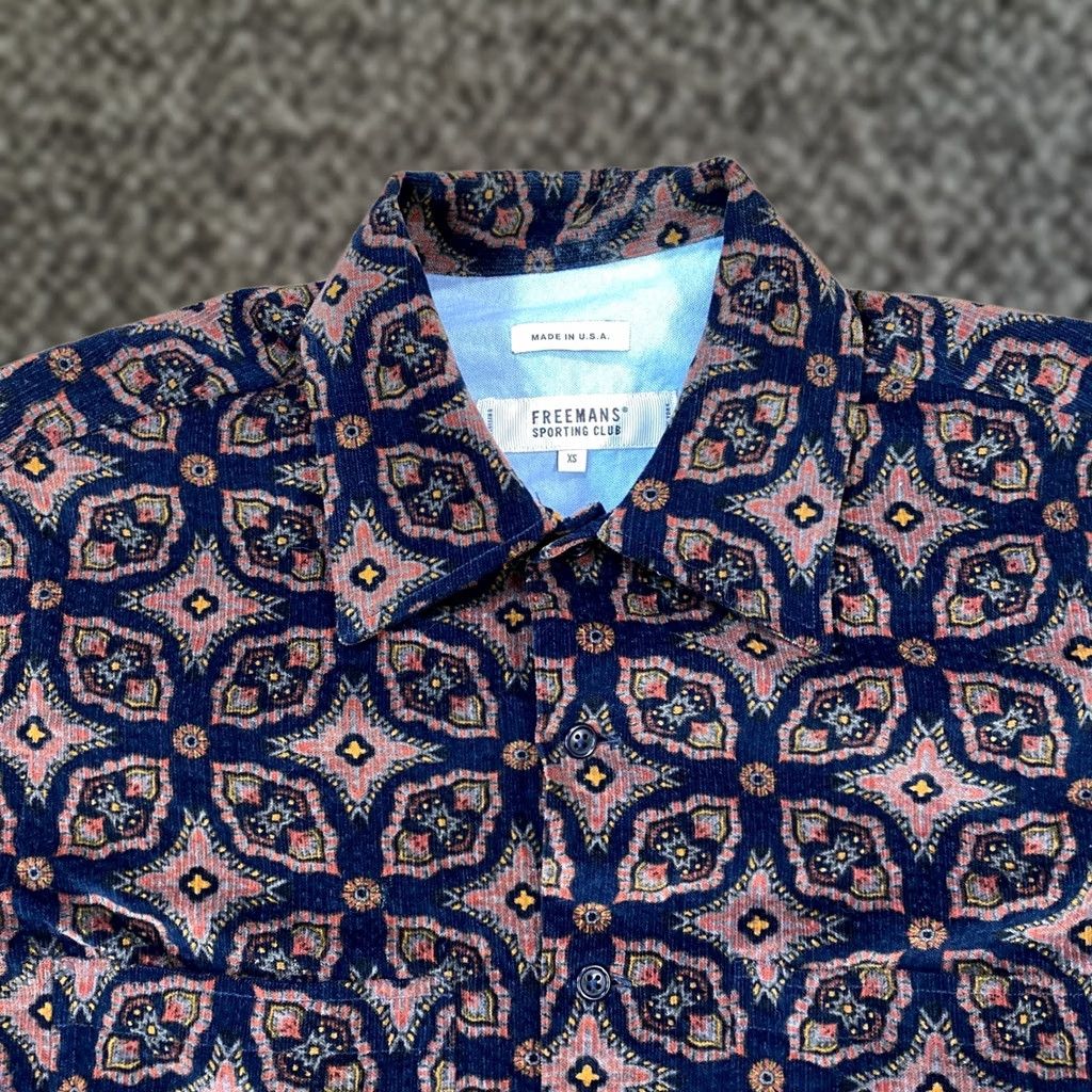 Vintage Freemans Sporting Club Shirt Mens XS Medallion Corduroy Heritage Navy USA Size US XS / EU 42 / 0 - 1 Thumbnail