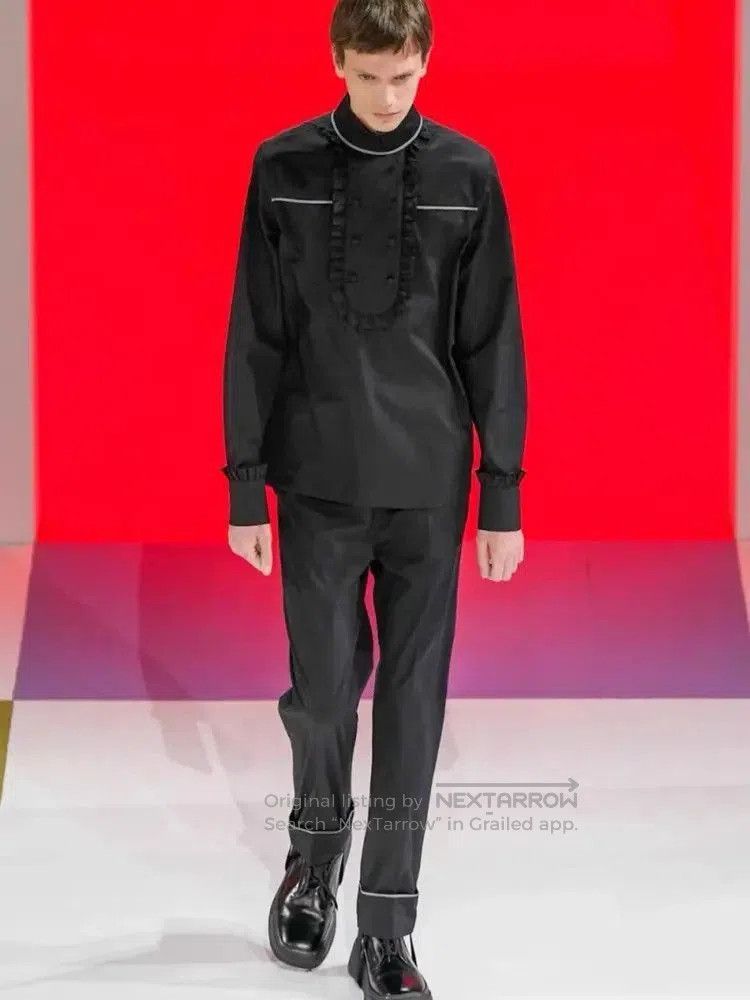 Prada Sz 40 prada runway formal neck shirt. Size US L / EU 52-54 / 3 - 6 Thumbnail