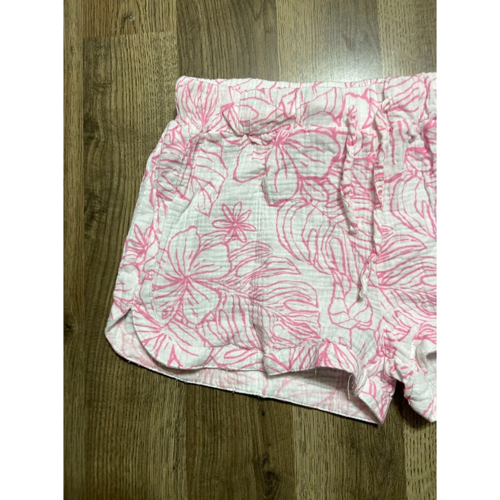 Pinko Ocean Drive Shorts Women's Size 28x3 Floral Pink White Tie Waist Casual Summer Womens Regular Fit Shorts Size 28" / US 6 / IT 42 - 3 Thumbnail