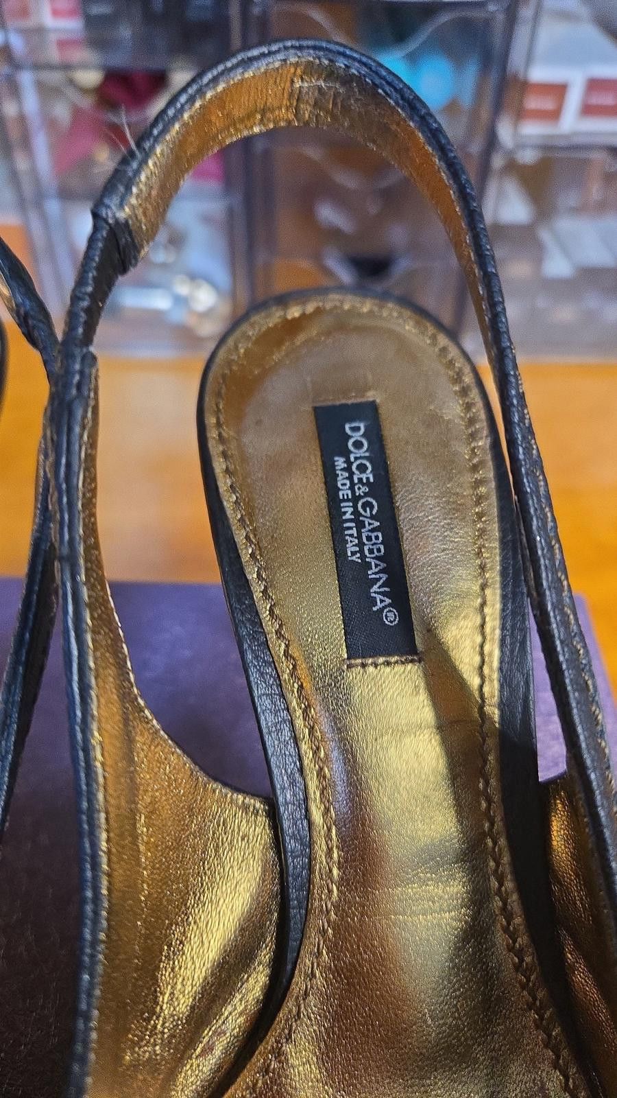 Dolce & Gabbana ✨ Dolce & Gabbana Black Leather Slingback Heels – Size 35.5 Size US 4.5 / IT 34.5 - 3 Thumbnail