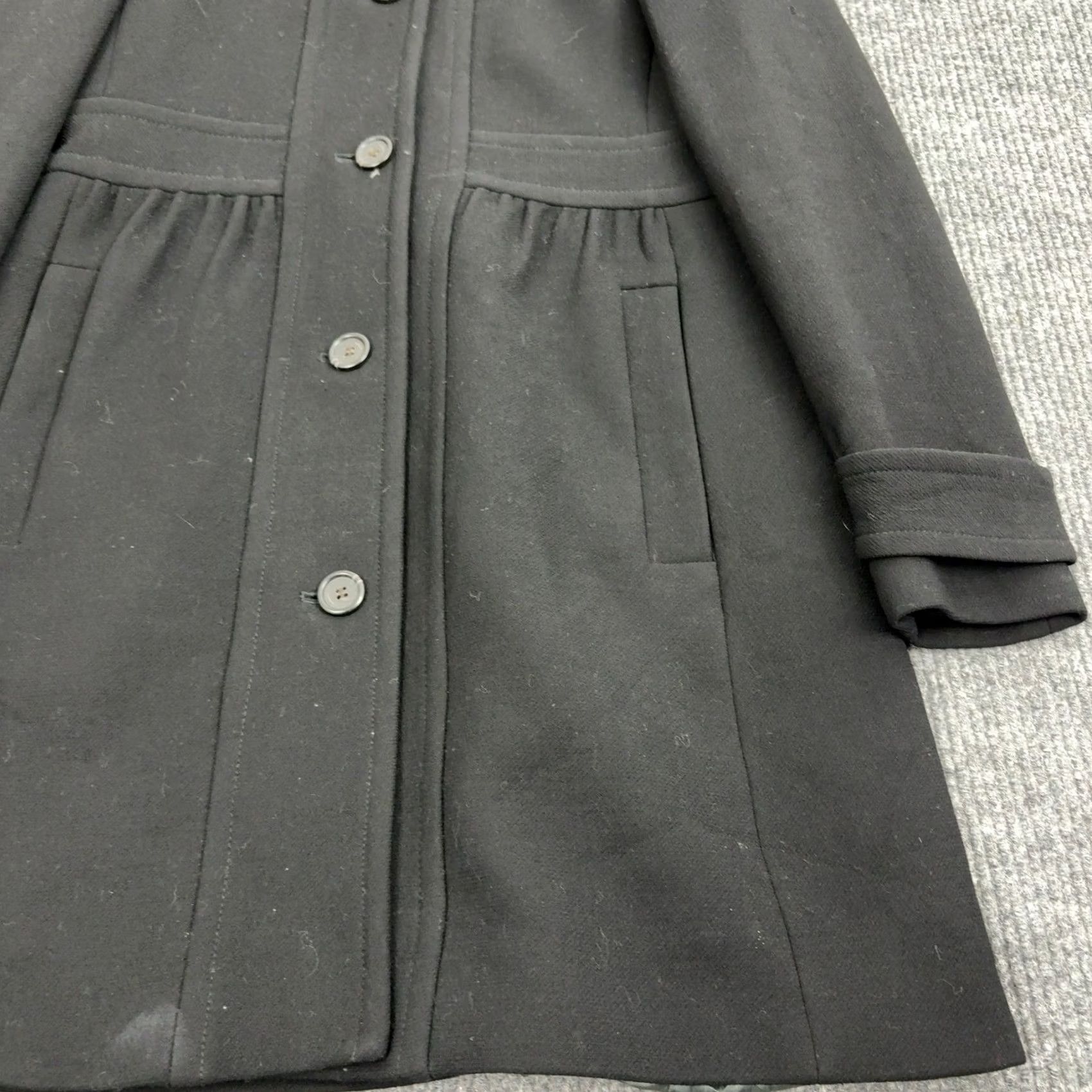 J.Crew J Crew Coat Womens 12 Black Wool Double Cloth Mock Neck Classic Winter Size XL / US 12-14 / IT 48-50 - 2 Thumbnail