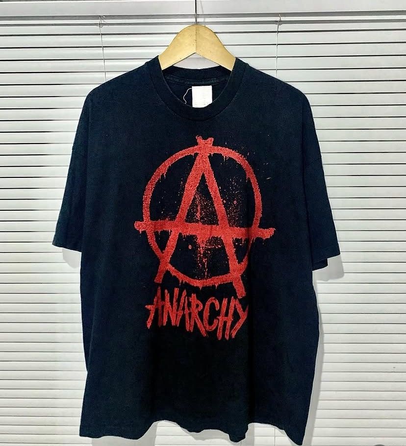 Vintage VINTAGE Y2K ANARCHY Graphic Tee Punk Rock Streetwear Size US XL / EU 56 / 4 - 1 Thumbnail
