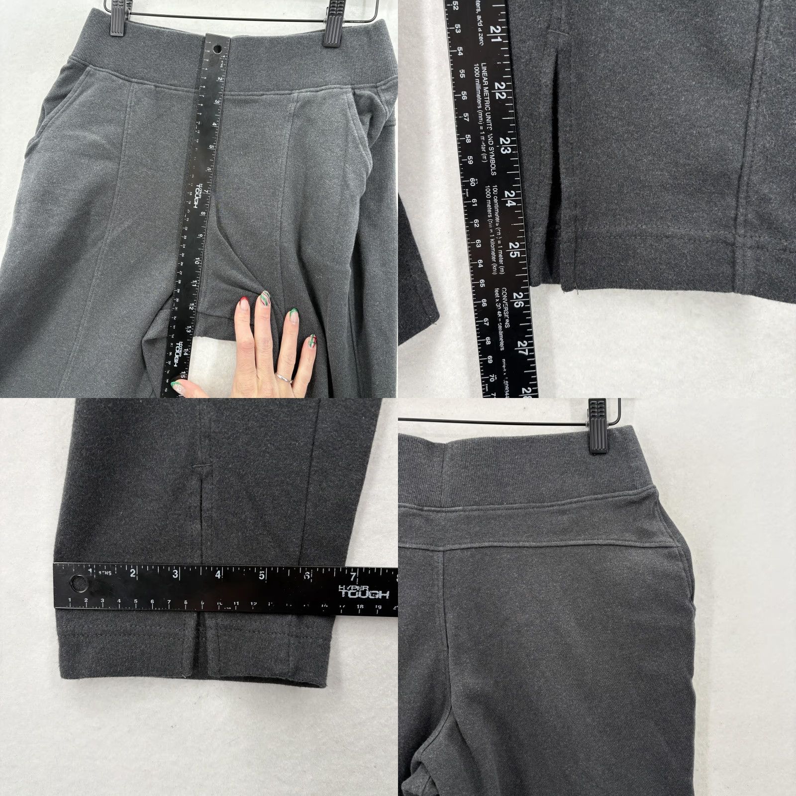 Vintage Pact Pants Womens Small Gray Organic Cotton Fleece Crop Tapered Sweatpants Cozy Size 28" / US 6 / IT 42 - 8 Thumbnail