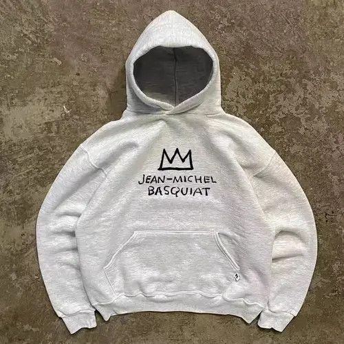 Japanese Brand Hoodie Grey vintage crown print hoodie y2k Size US L / EU 52-54 / 3 - 1 Thumbnail