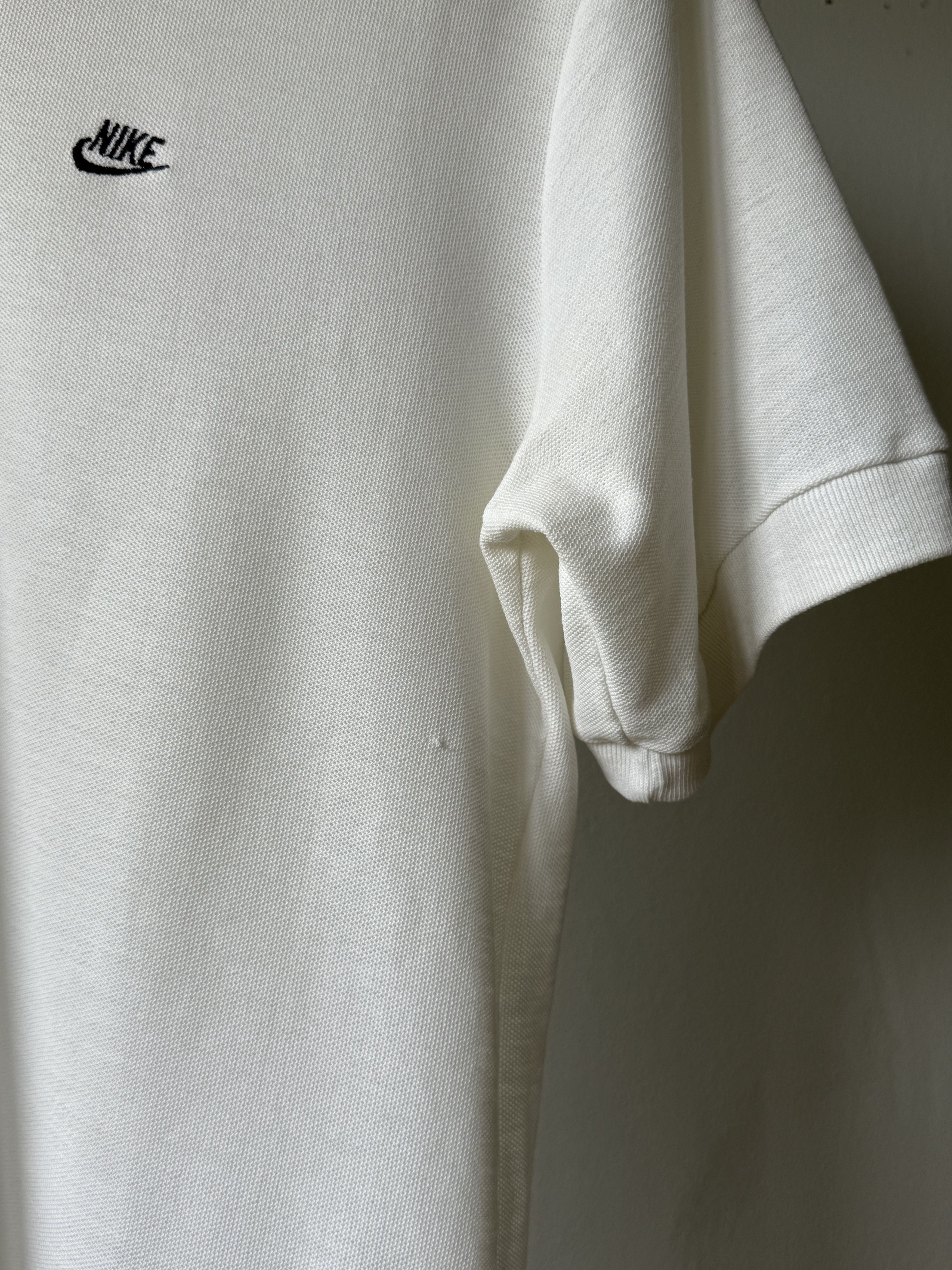 Nike × Vintage Vintage 1980s Nike Sportswear Orange Tag White Polo Shirt Size US L / EU 52-54 / 3 - 11 Thumbnail