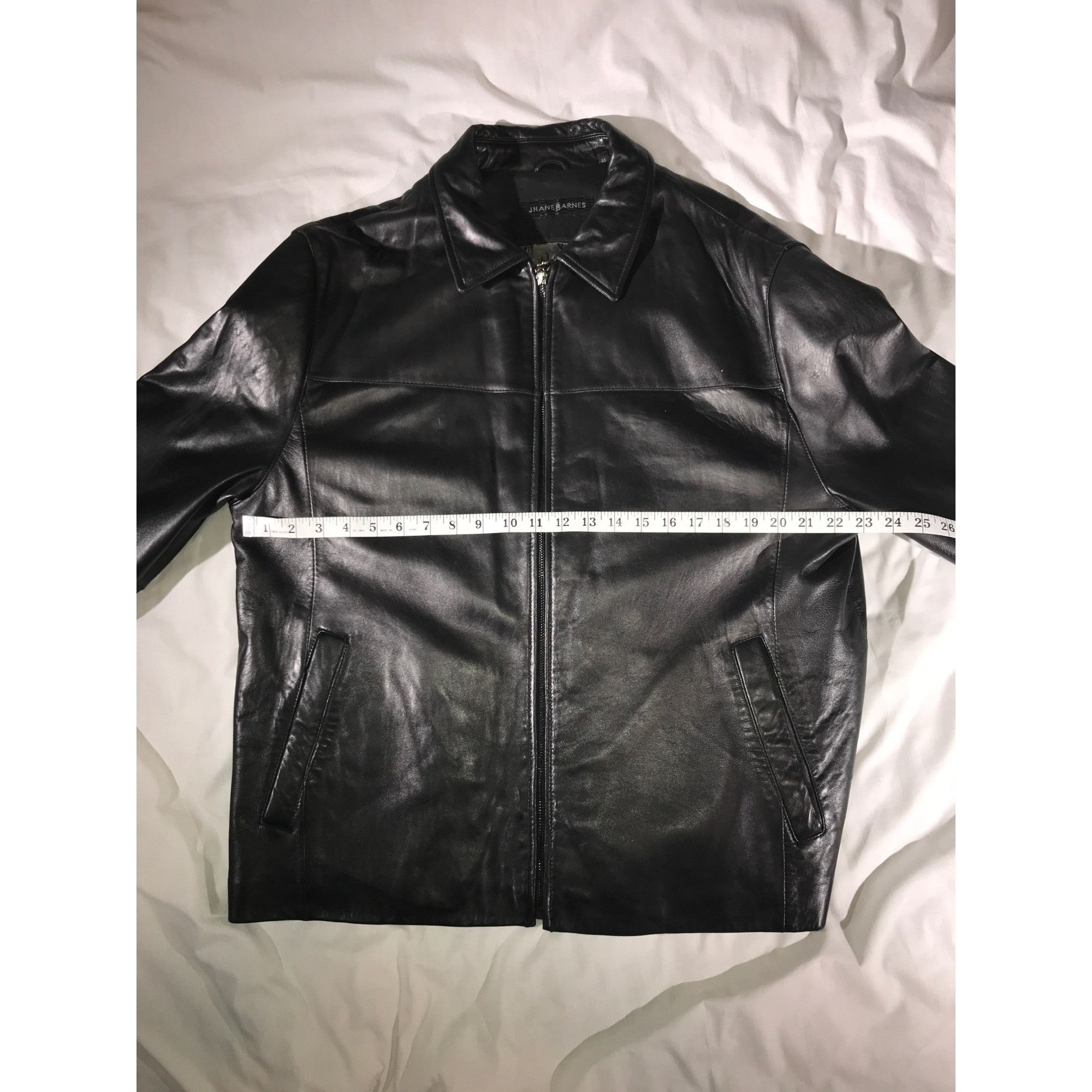 Jhane Barnes Jhane Barnes Men's Soft Black Leather Full Zip Jacket Coat Size US S / EU 44-46 / 1 - 7 Thumbnail